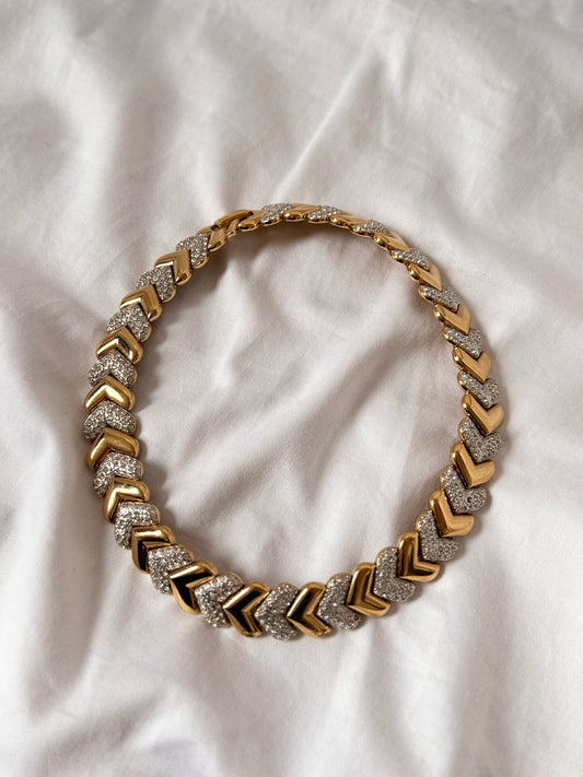 Vintage Chunky Necklace; Braided Stone Necklace