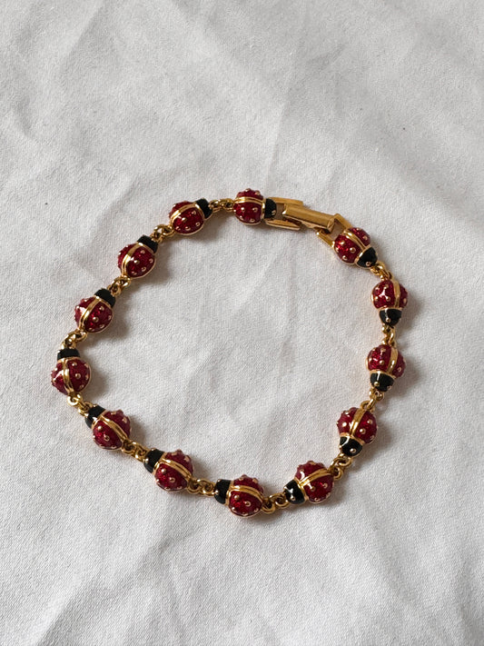 Joan Rivers Ladybird Bracelet; Enamelled Ladybug
