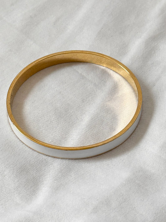 Vintage White Enamel Bangle