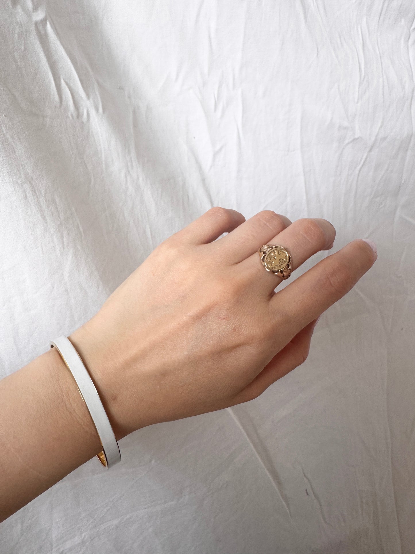 Vintage White Enamel Bangle