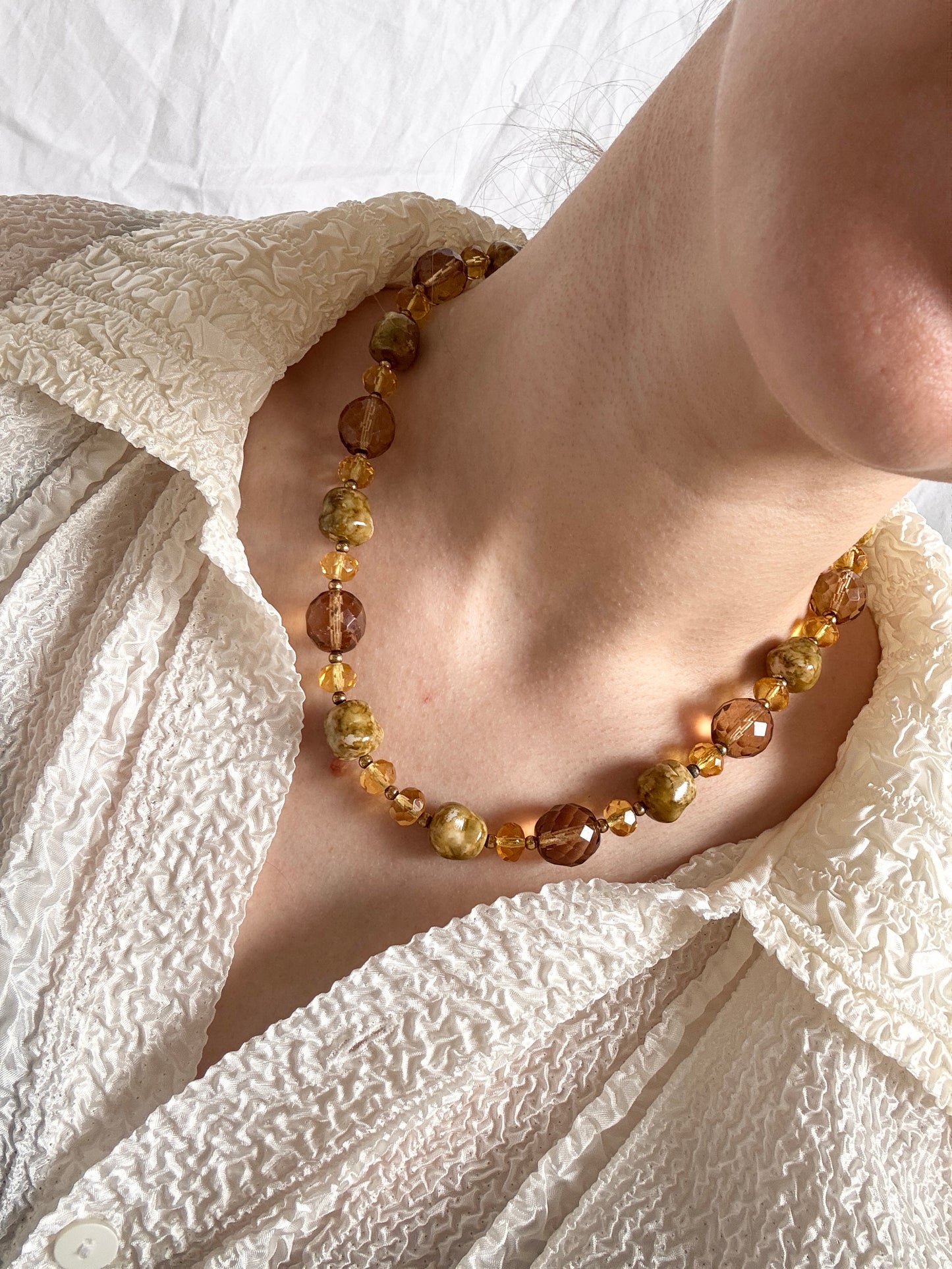 Joan Rivers Necklace; Vintage Glass Stone Necklace