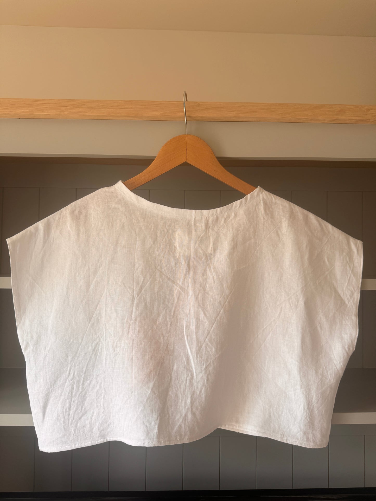 Rework Embroidered Blouse; Upcyled Linen Blouse