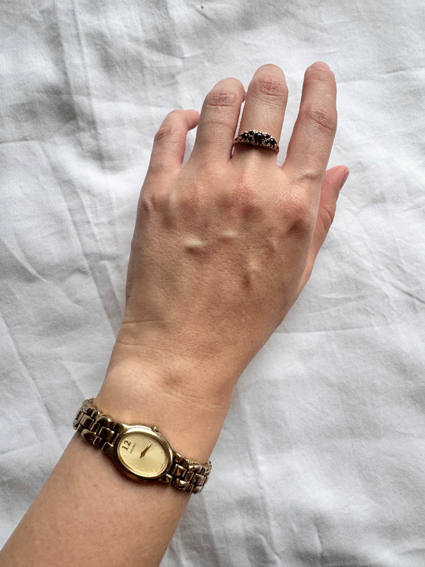 90s Seiko Watch; Roman Number Oval Watch
