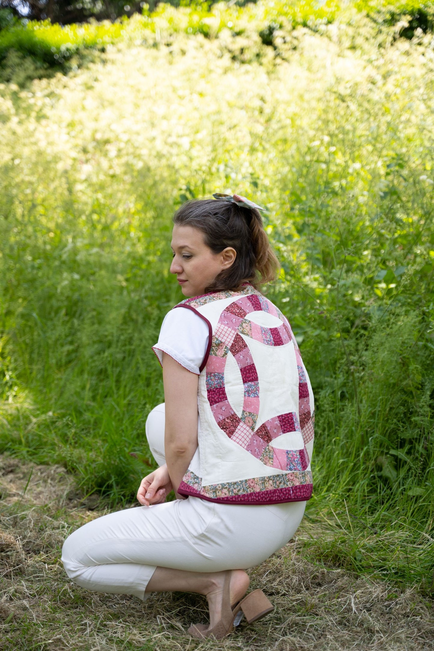 Reworked Quilted Vest; Upcycled Floral Quilted Vest