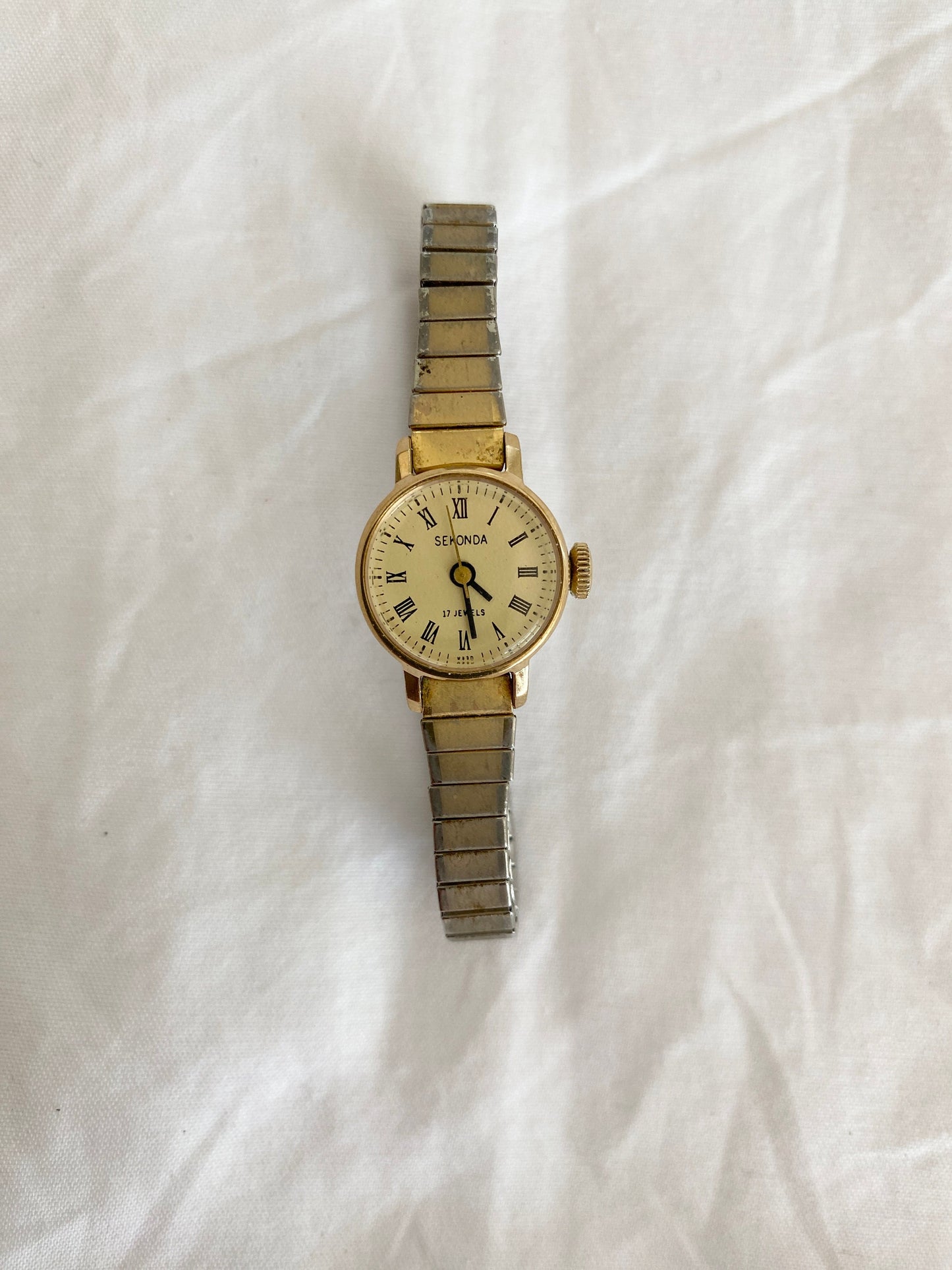 70s Roman Numeral Watch; Elasticated Watch; Mechanical Watch