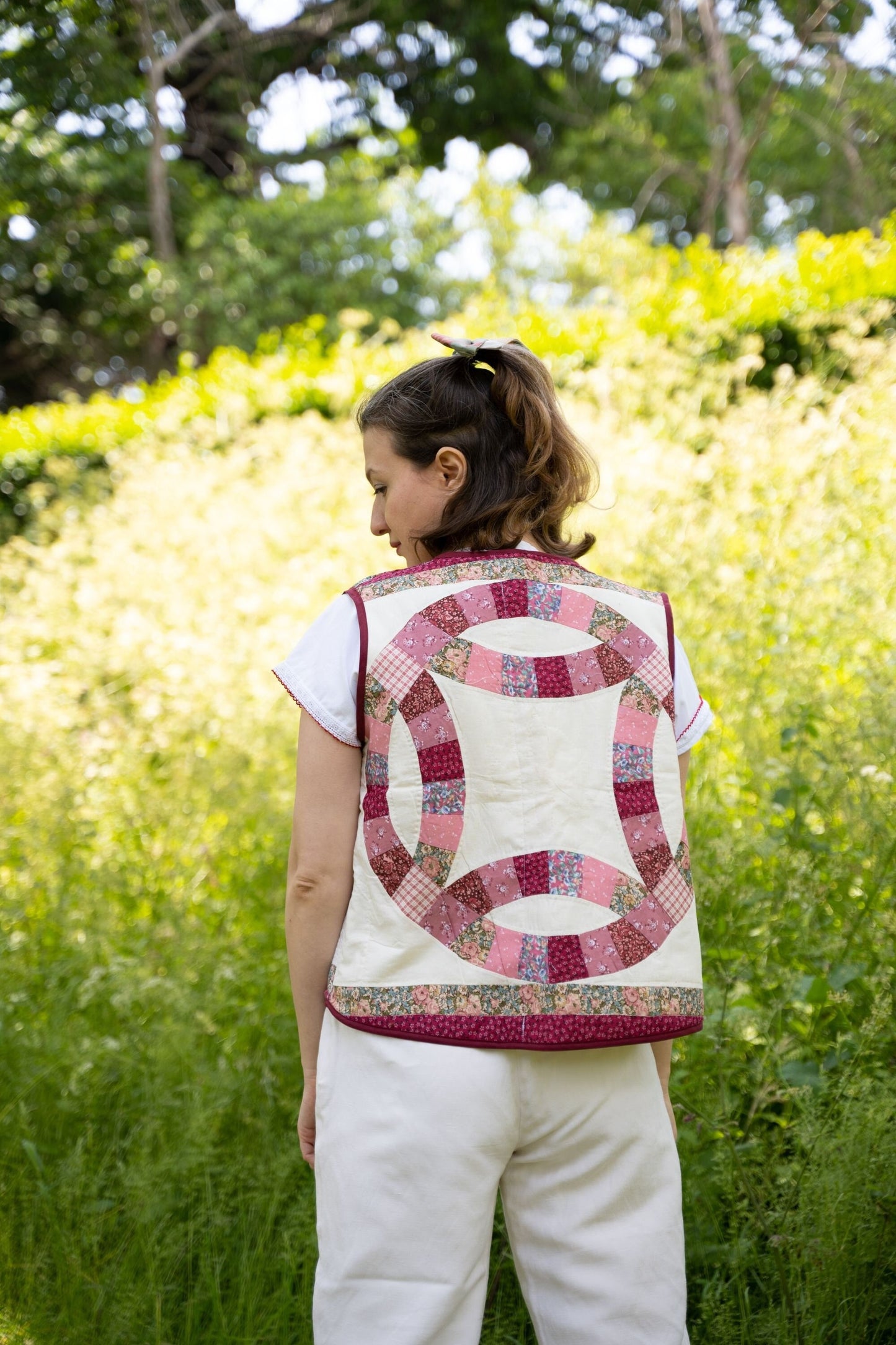 Reworked Quilted Vest; Upcycled Floral Quilted Vest