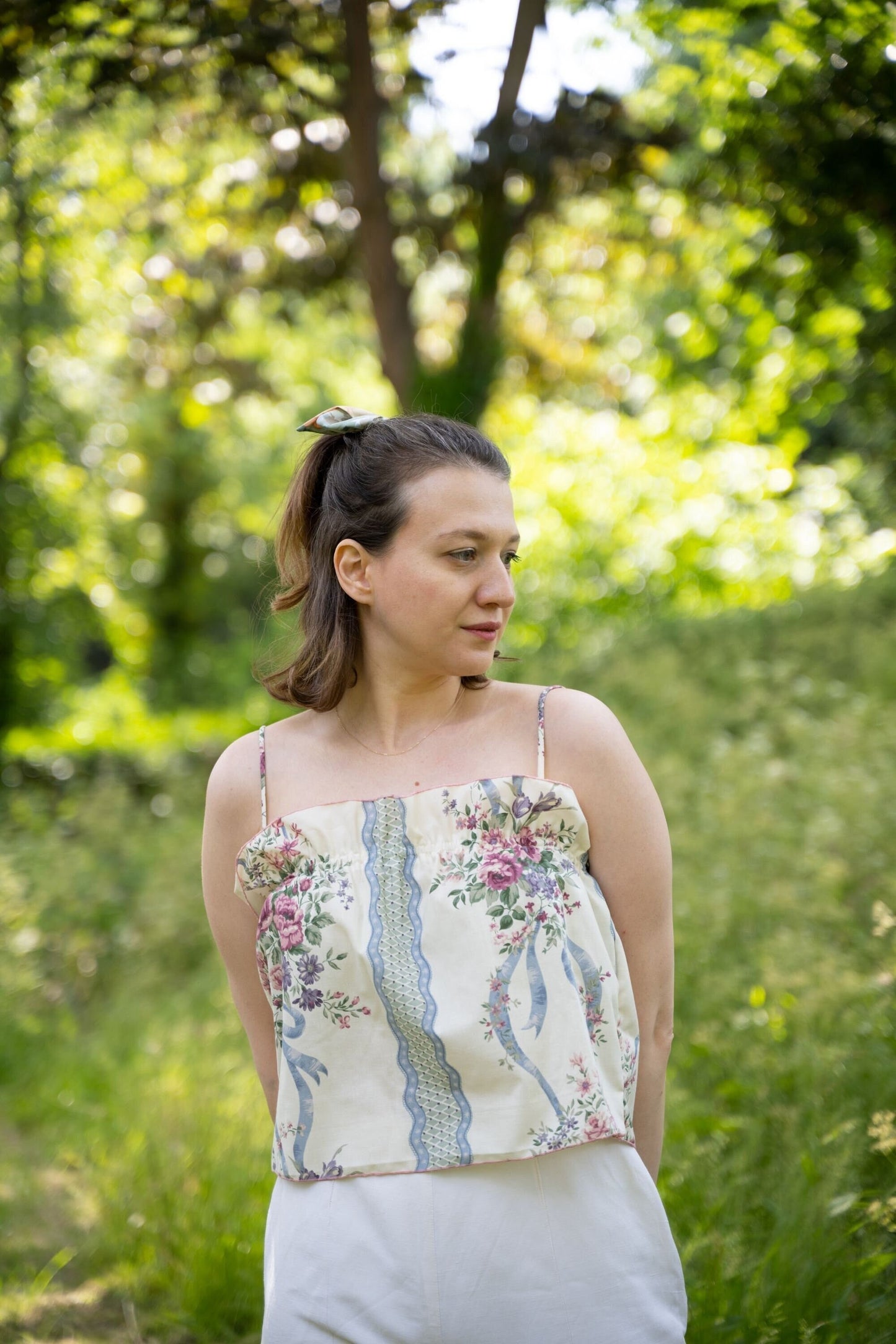 Reworked Floral Blouse; Upcycled Blouse