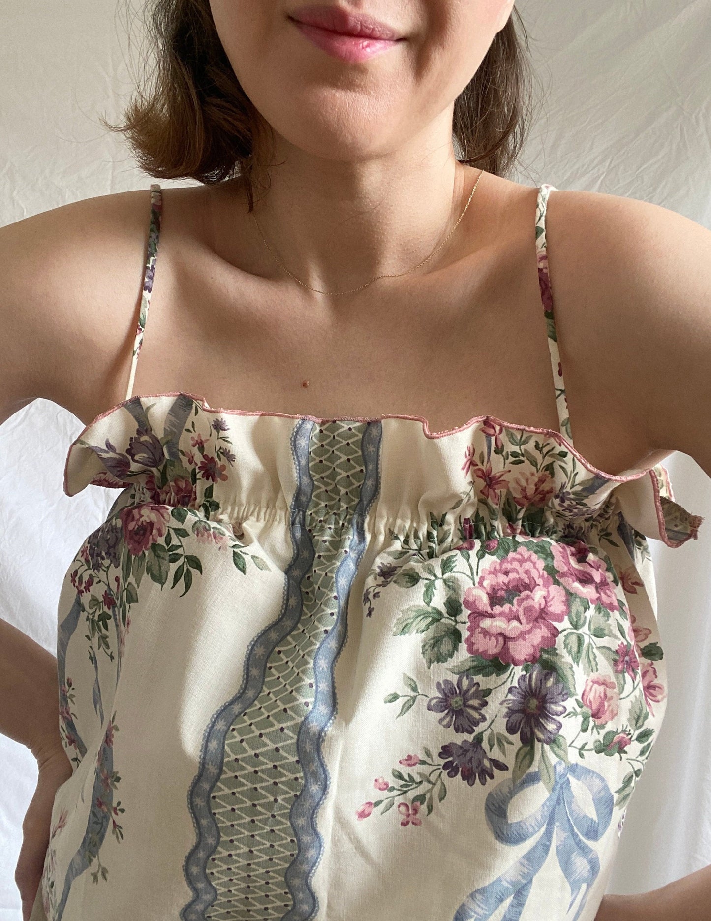 Reworked Floral Blouse; Upcycled Blouse