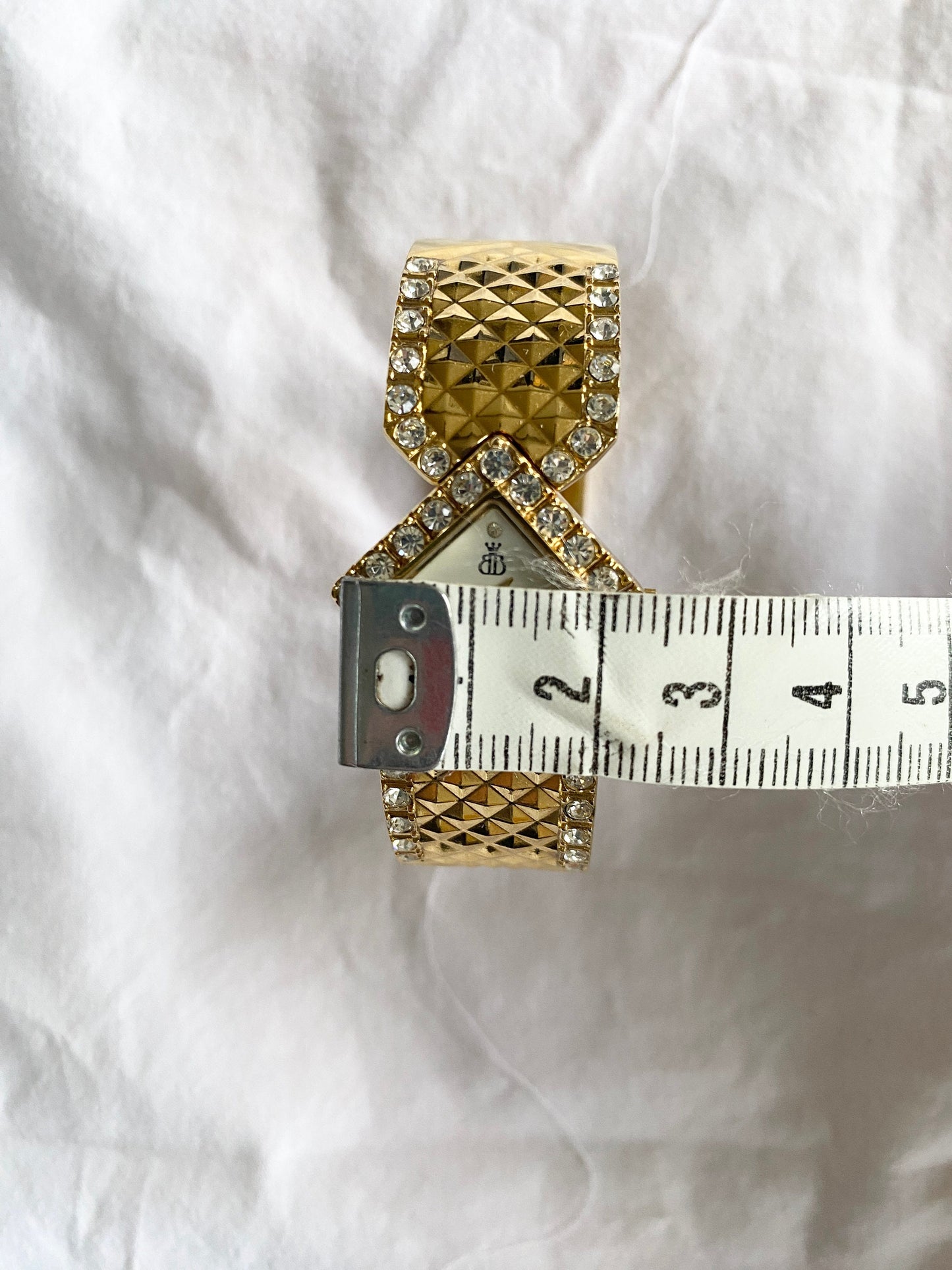Vintage Bracelet Watch; Square Stone Watch