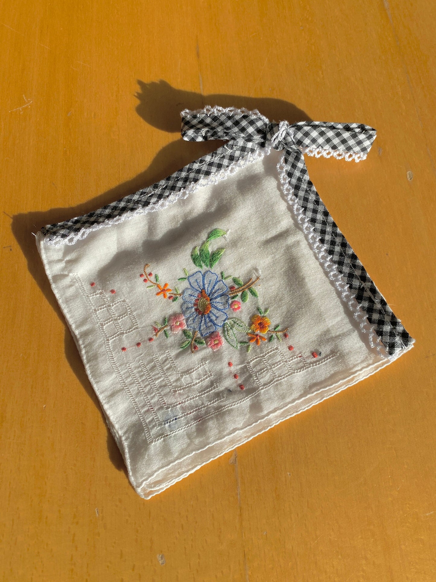 Upcycled Handkerchief Hair Bows; Reworked Vintage Hankies