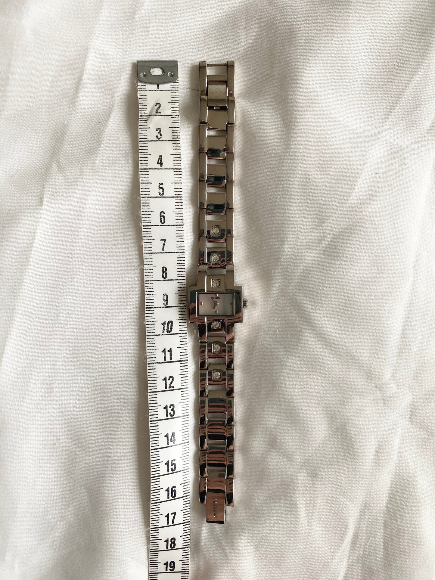 Stone Square Watch; Vintage Silver Stone Watch