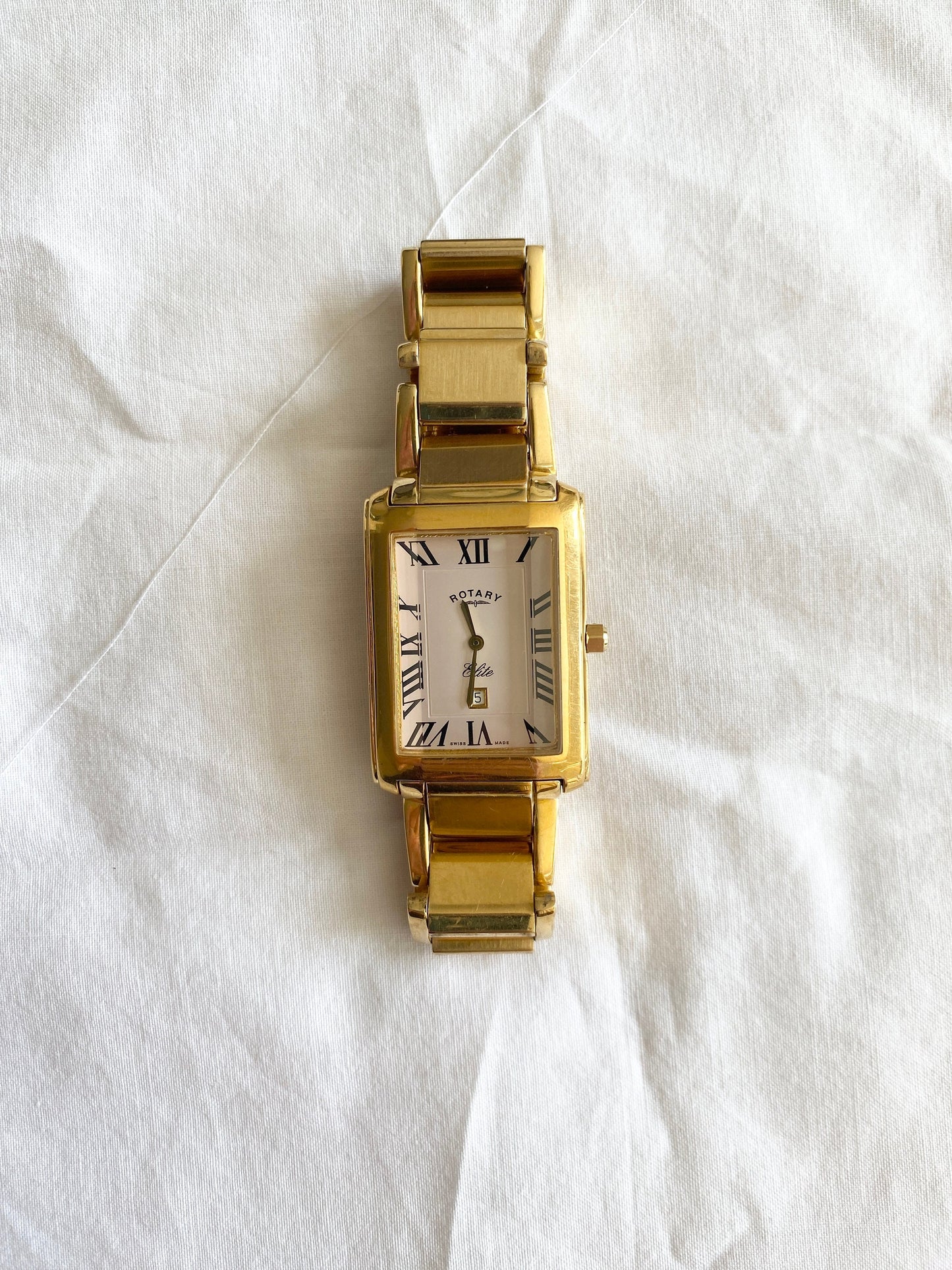 Chunky Rectangular Watch; Unisex Swiss MadeWatch: Roman Numeral Watch