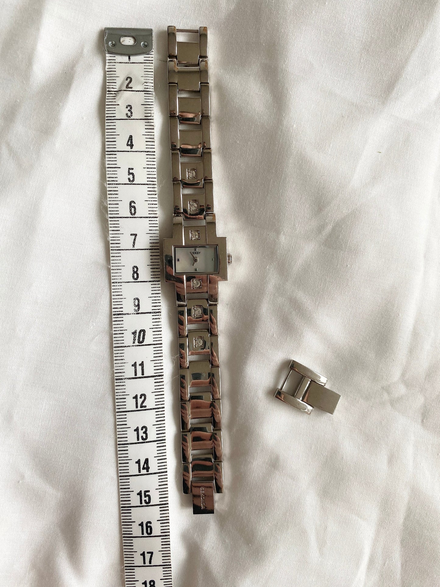 Stone Square Watch; Vintage Silver Stone Watch