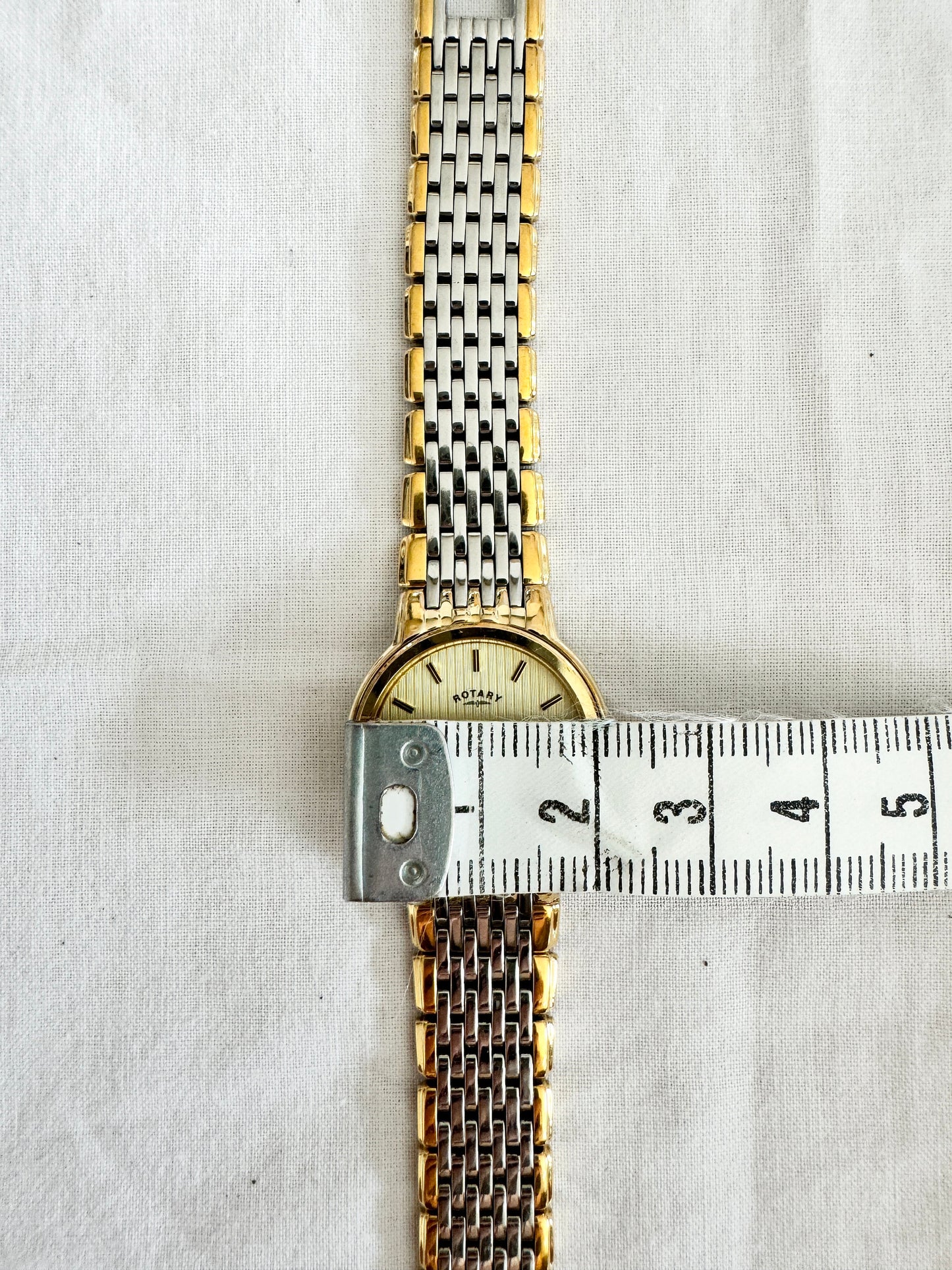 Vintage Two Tone Watch; Rotary Oval Wristwatch