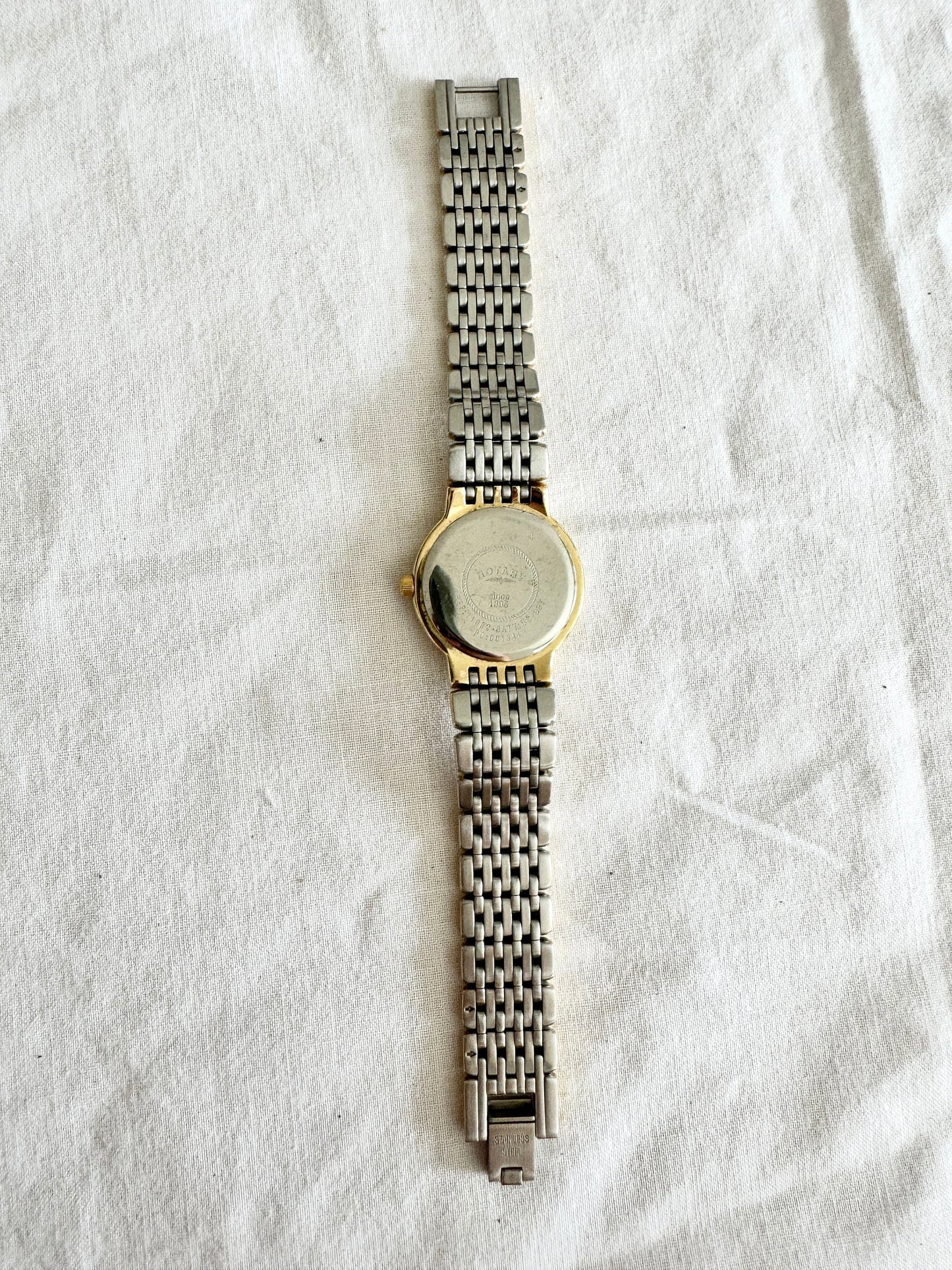 Vintage Two Tone Watch; Rotary Oval Wristwatch