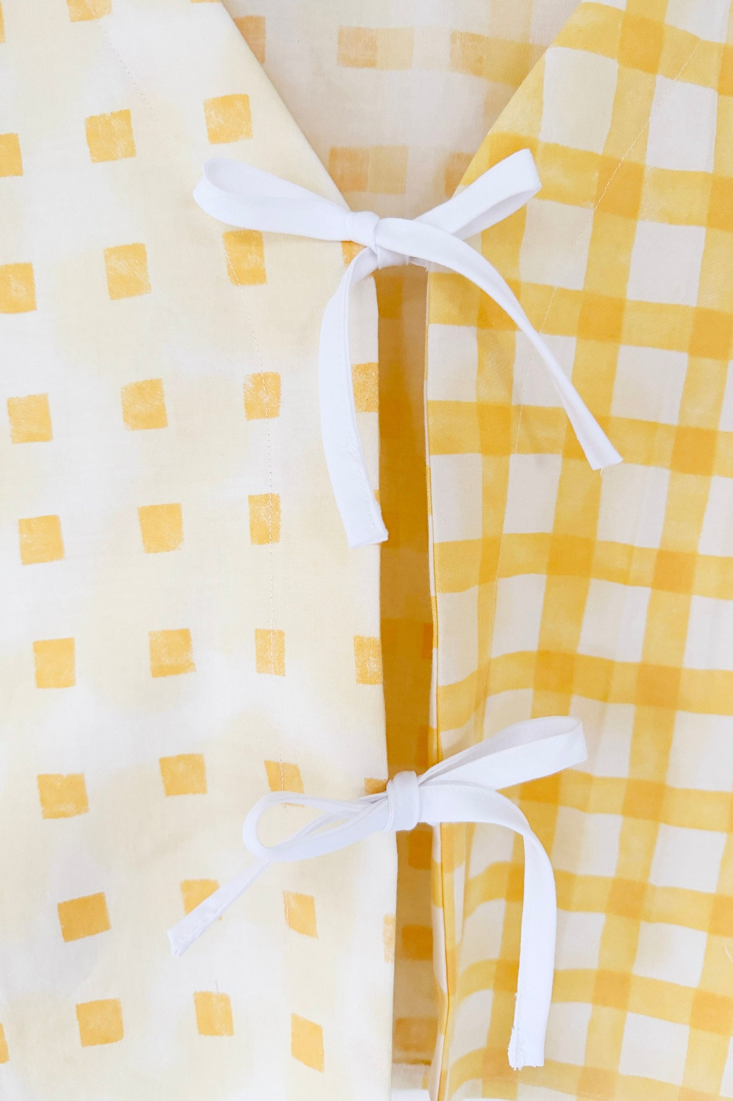 Reworked Sleeveless Top; Gingham Frilled Blouse