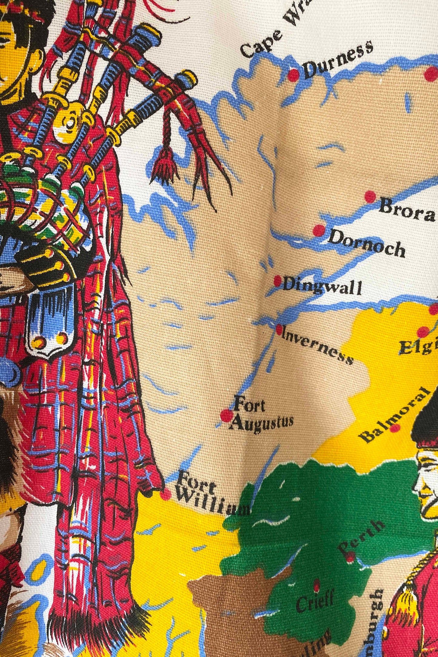 Reworked Scotland Tea Towel Top; Upcycled Halter Neck Top