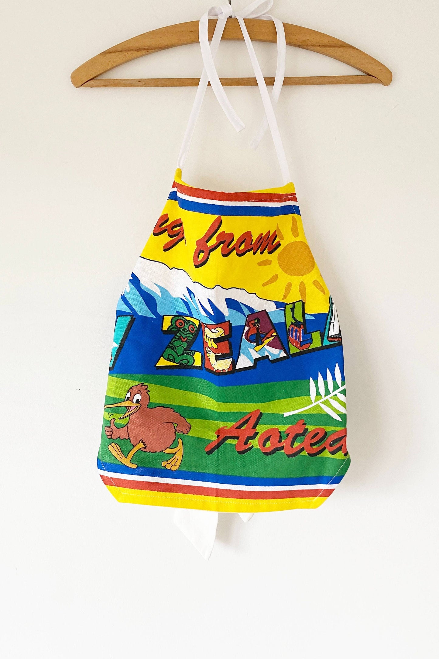 Reworked Large Tea Towel Top; Kiwi New Zealand Halter Neck Top