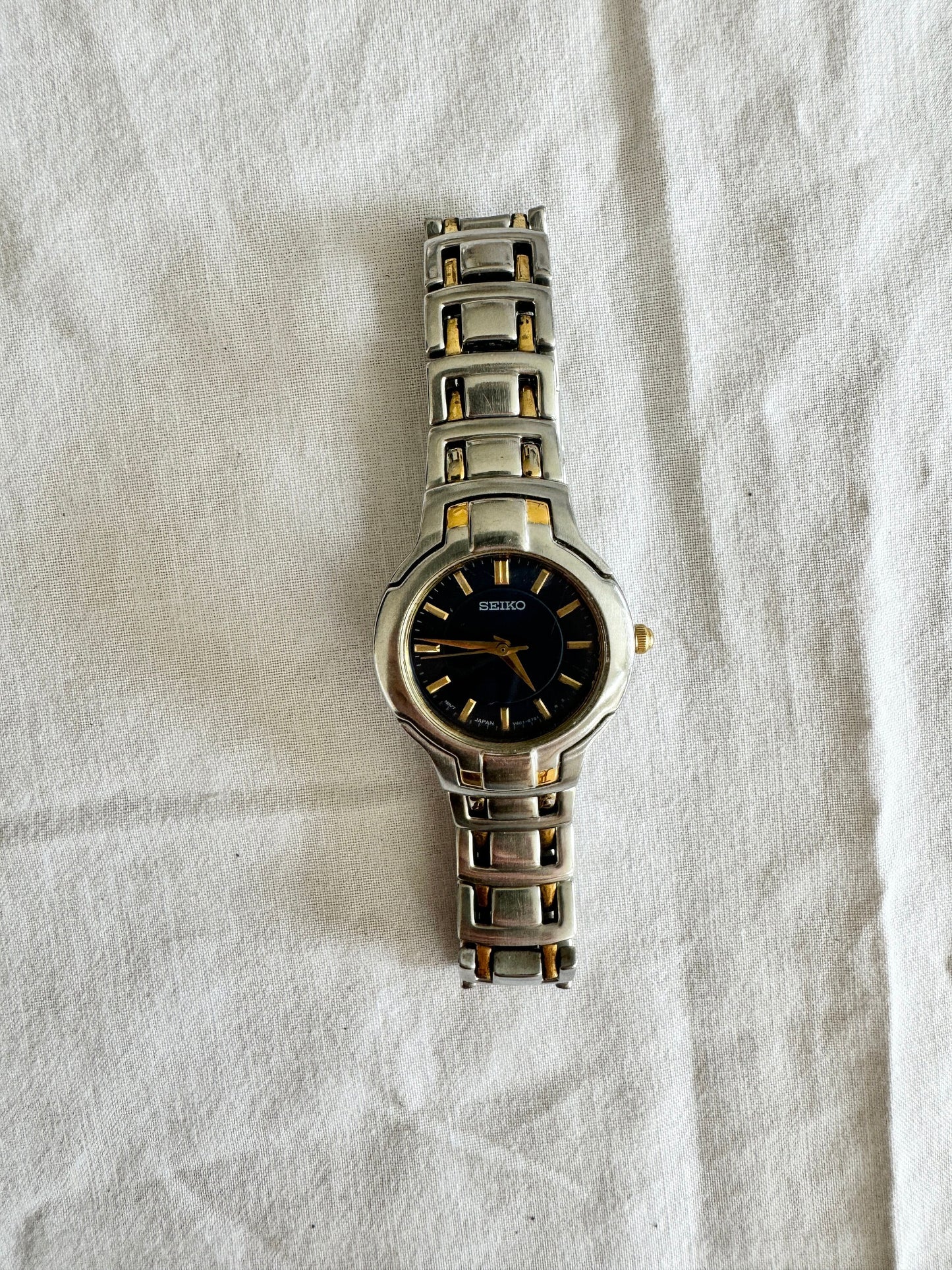 Seiko Watch; Silver Gold Look Watch