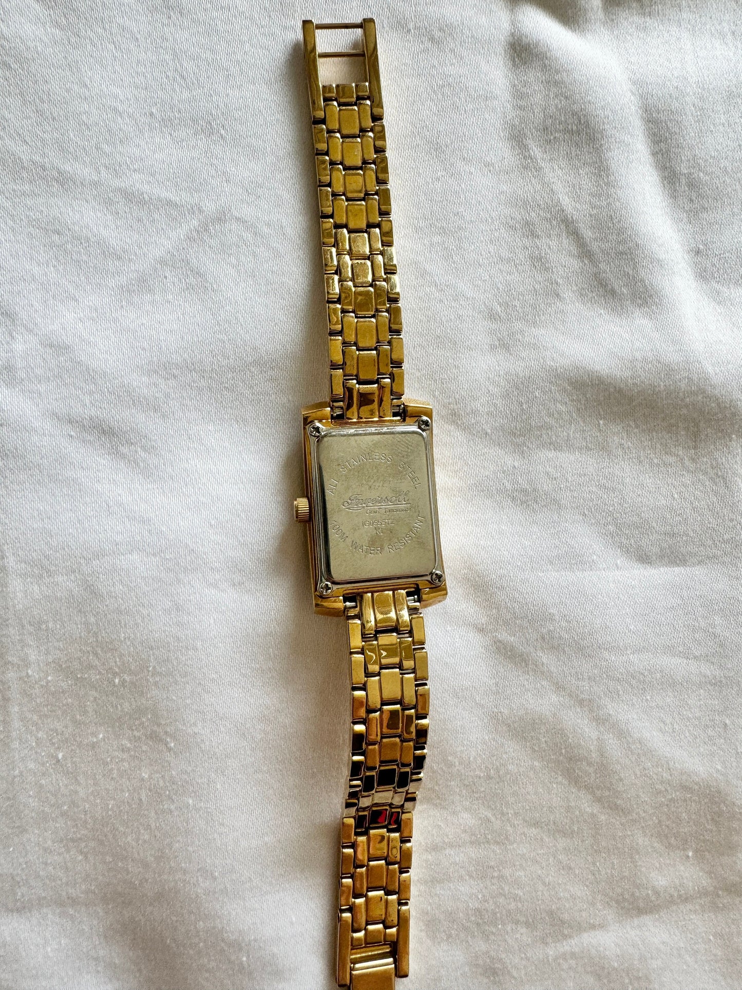 Vintage Roman Number Watch; Ingersoll Stone Watch; Rectangular Watch
