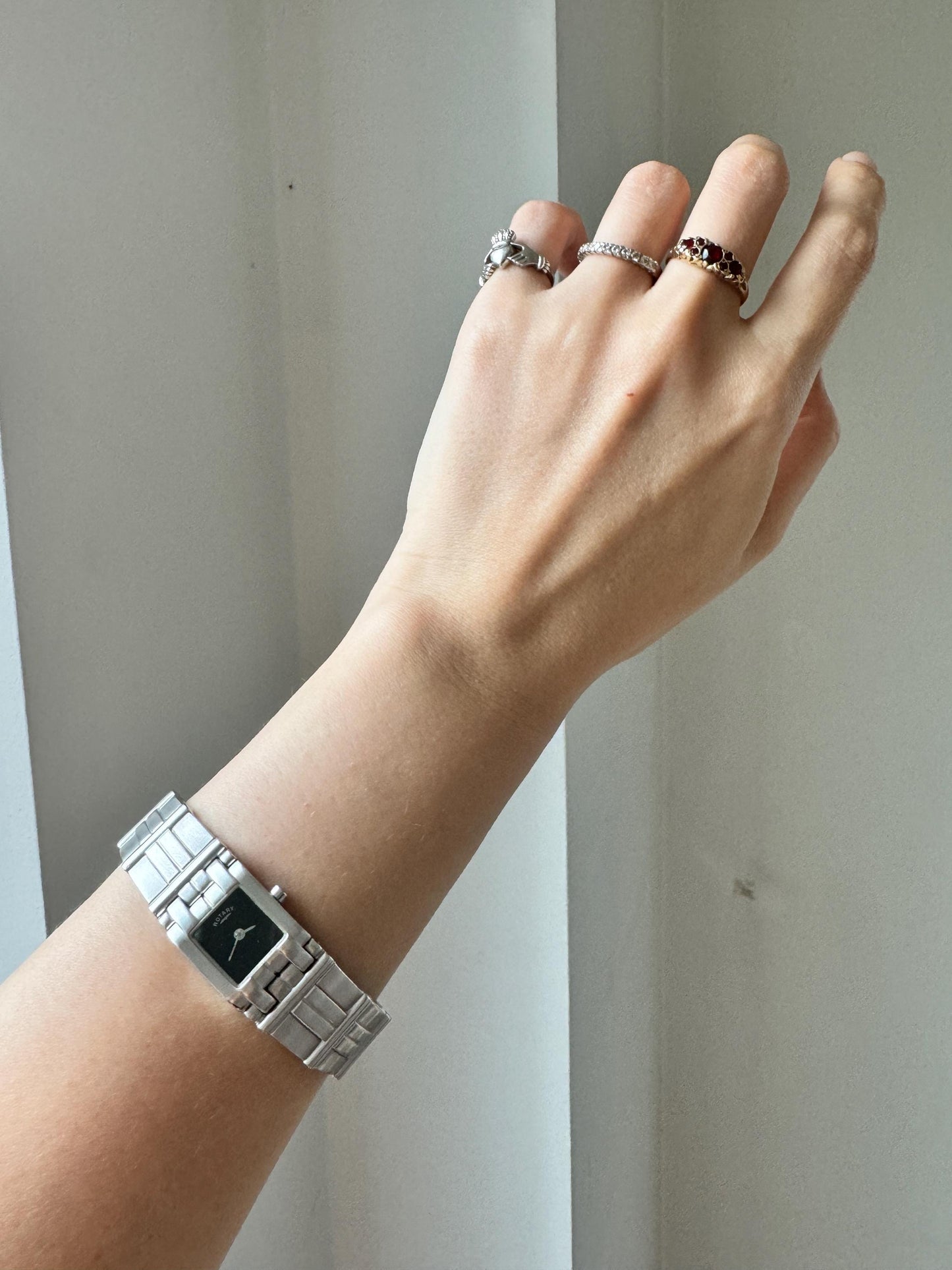 Silver Look Ladies Watch; Vintage Bracelet Watch