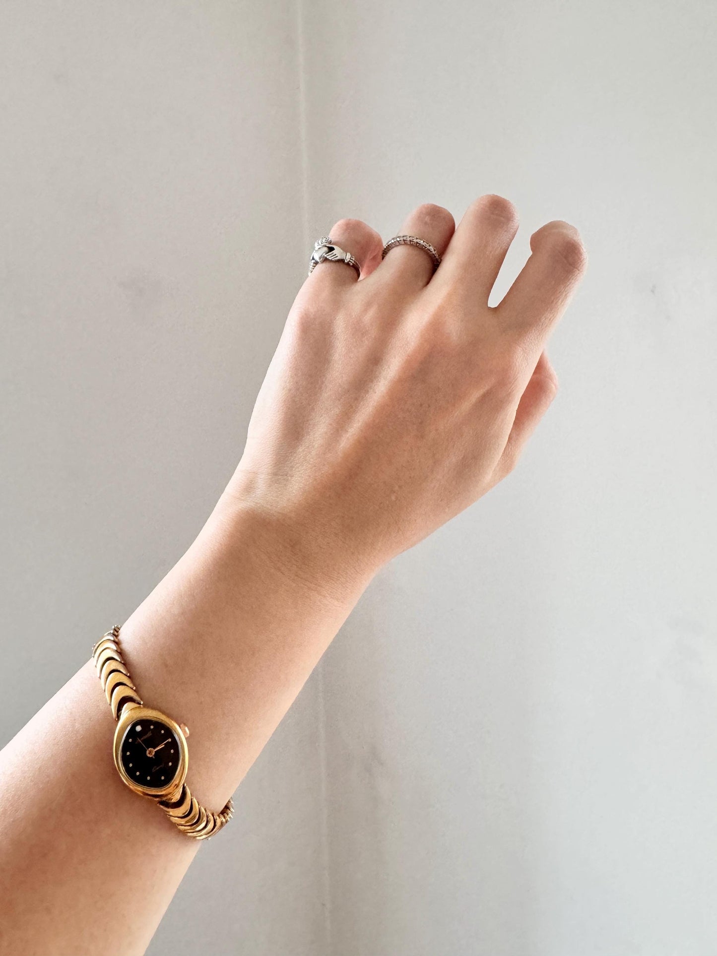 Ingersoll Dainty Watch; Vintage Black Oval Watch
