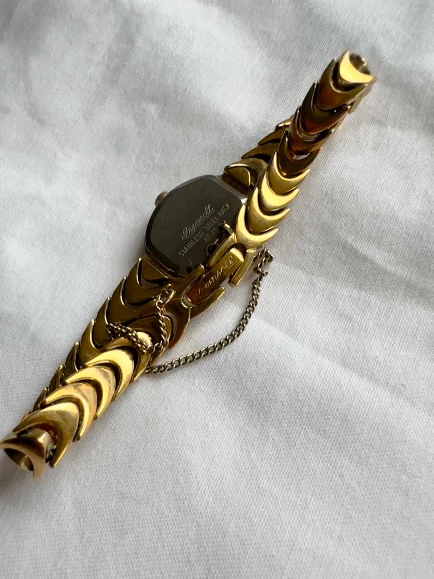 Ingersoll Dainty Watch; Vintage Black Oval Watch