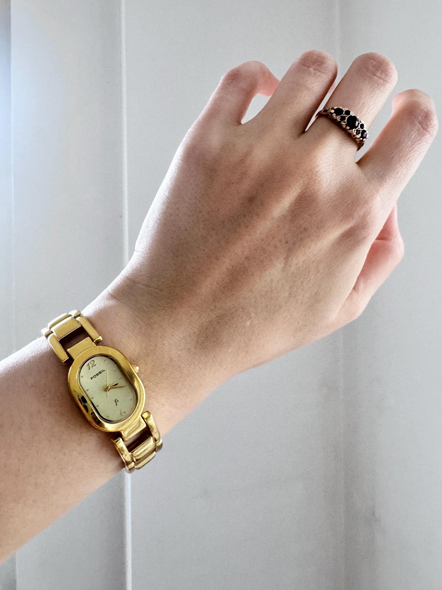 Vintage Oval Watch; Fossil Bracelet Watch