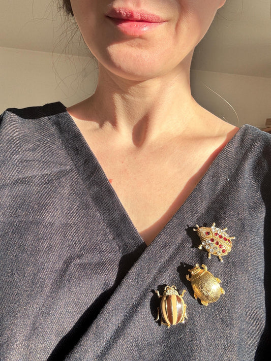 Vintage Bug Brooches; Insect Brooch