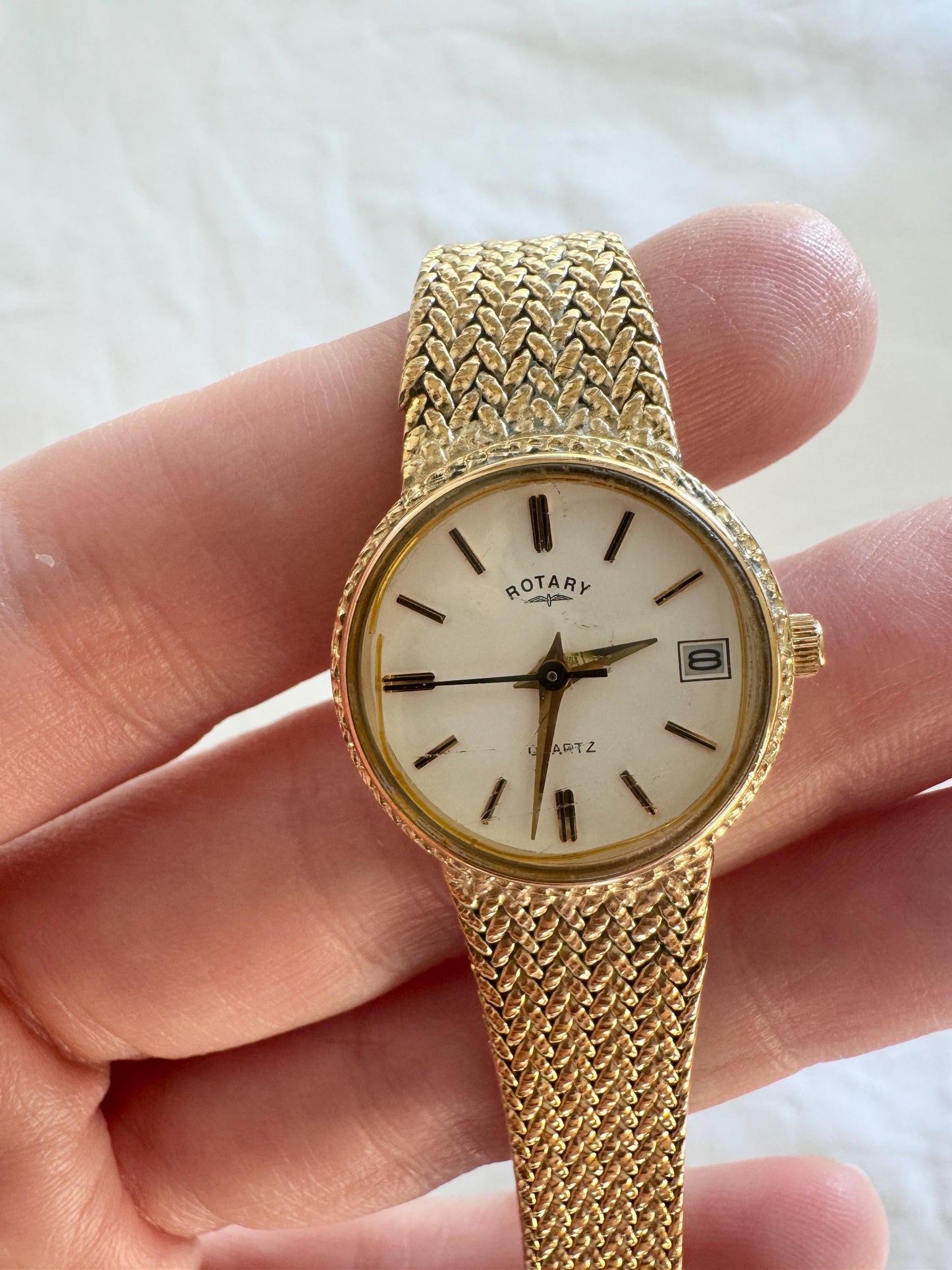 Gold Look Bracelet Watch; Vintage Oval Watch Gift Box