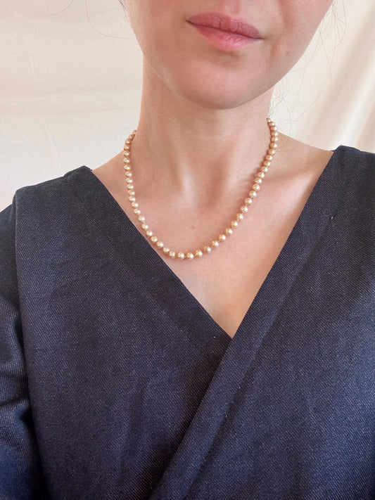 Vintage Pearl Necklace; 80s Napier Necklace