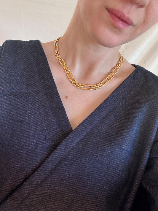 Vintage Braided Necklace; 80s Costume Jewellery Necklace