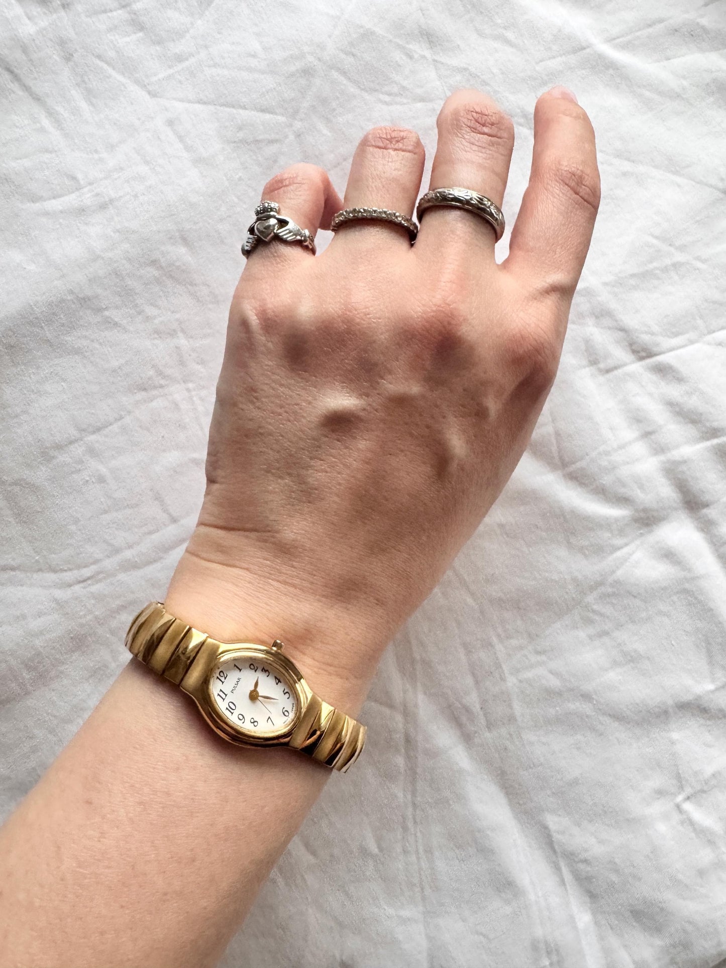 90s Vintage Watch; Gold Look Watch