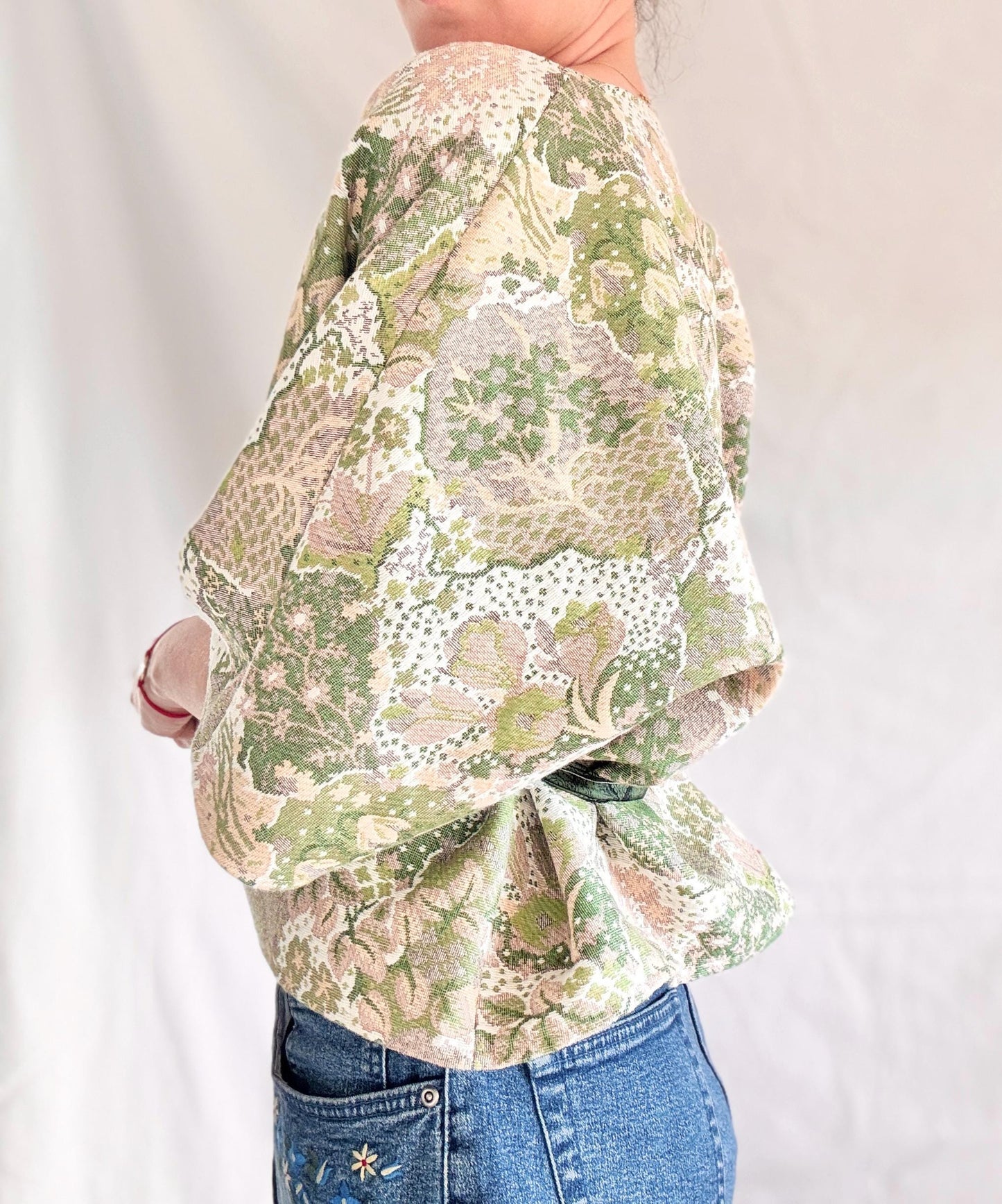 Reworked Kimono Jacket; Green Rework Kimono