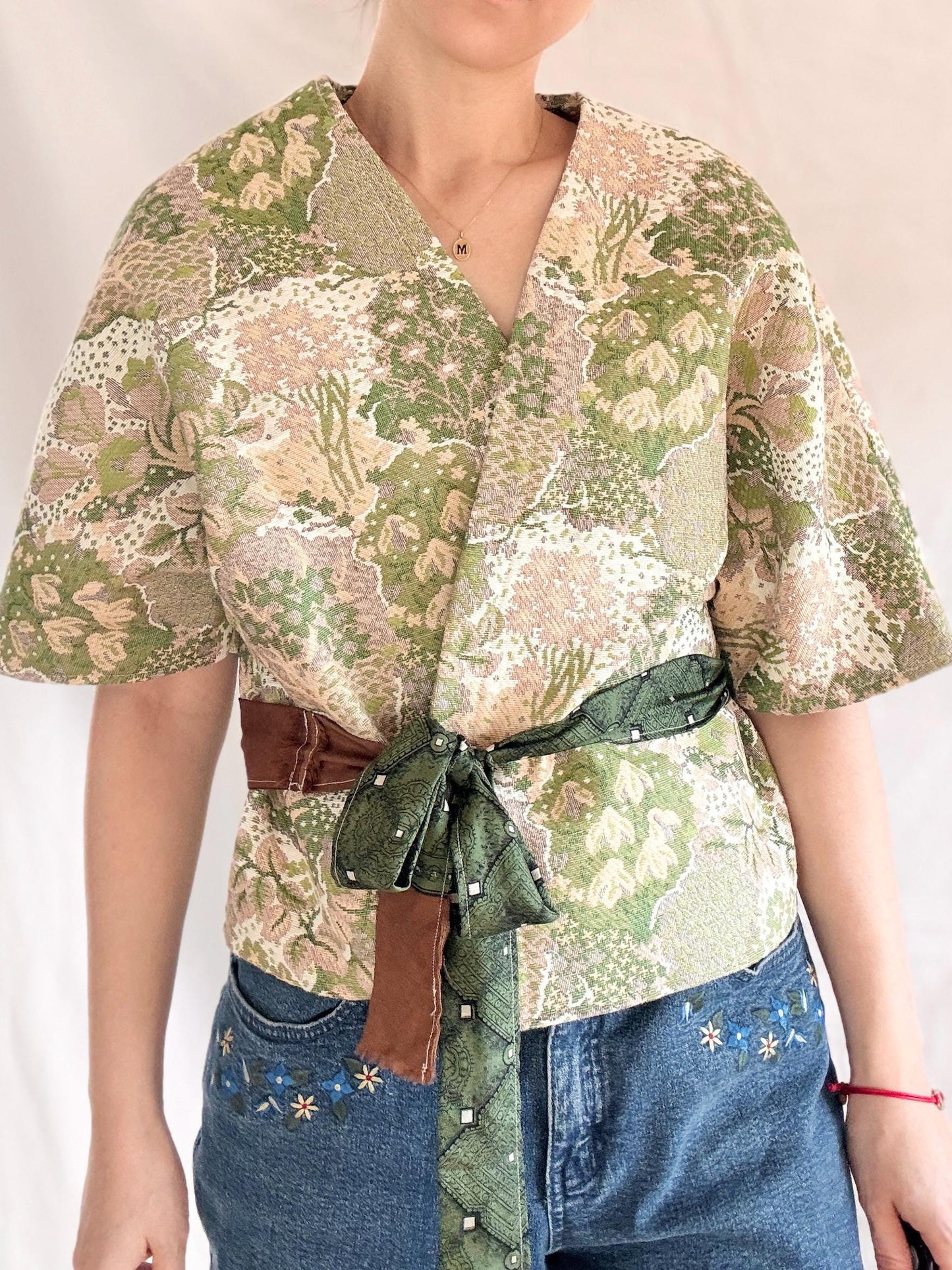 Reworked Kimono Jacket; Green Rework Kimono