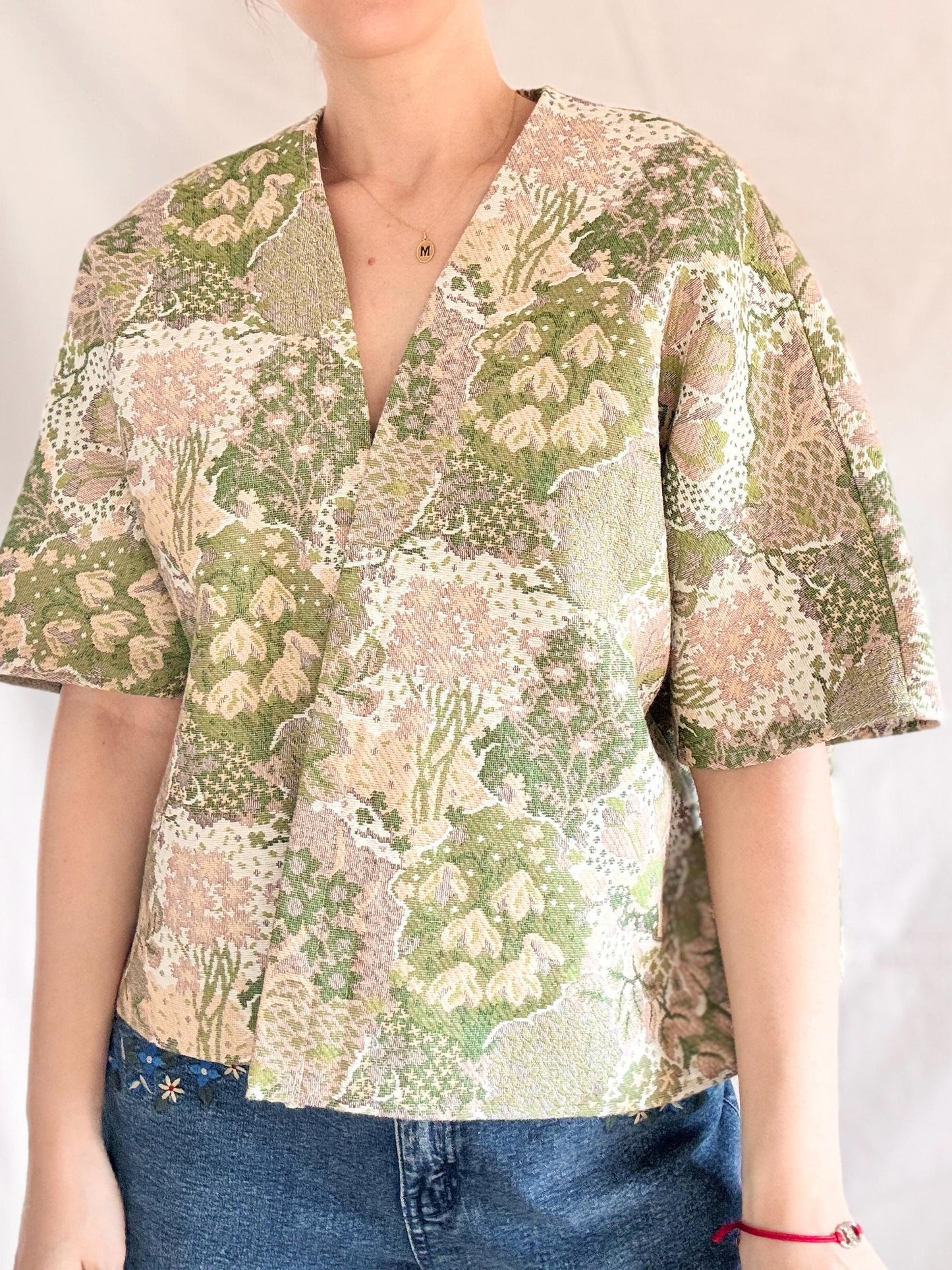 Reworked Kimono Jacket; Green Rework Kimono