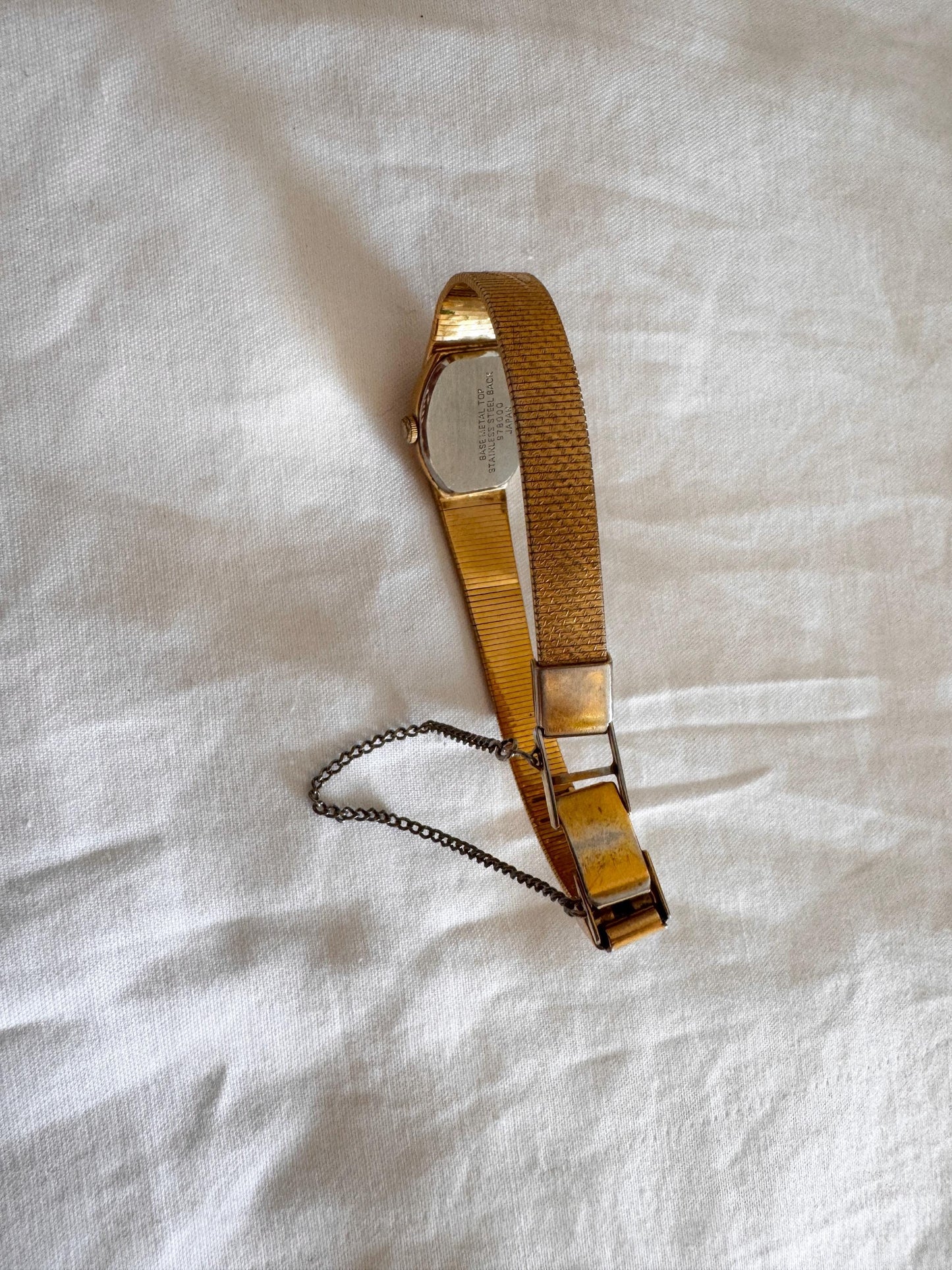 Gold Look Bracelet Watch; Vintage Square Watch