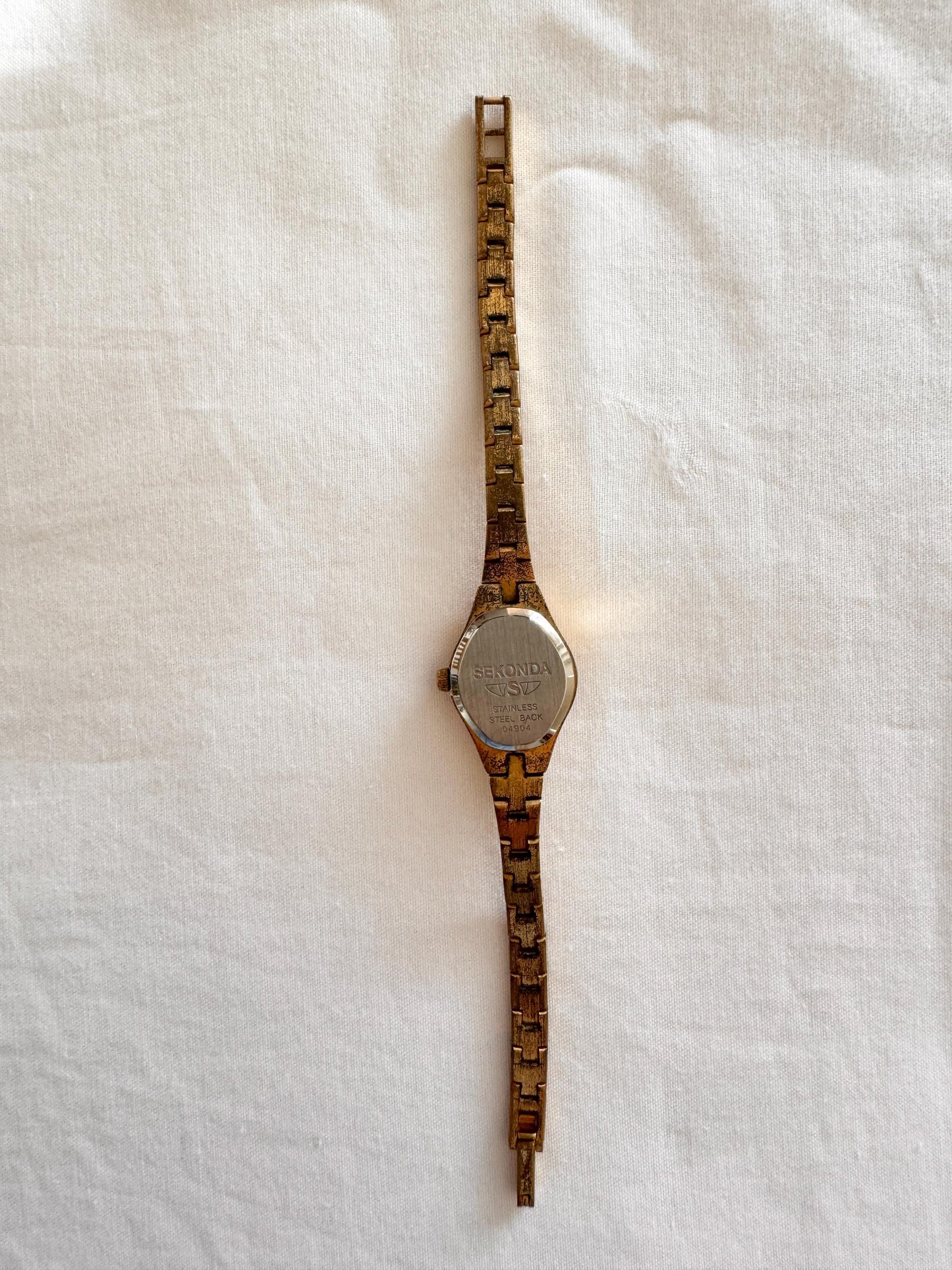 Gold Look Bracelet Watch; Vintage Square Watch