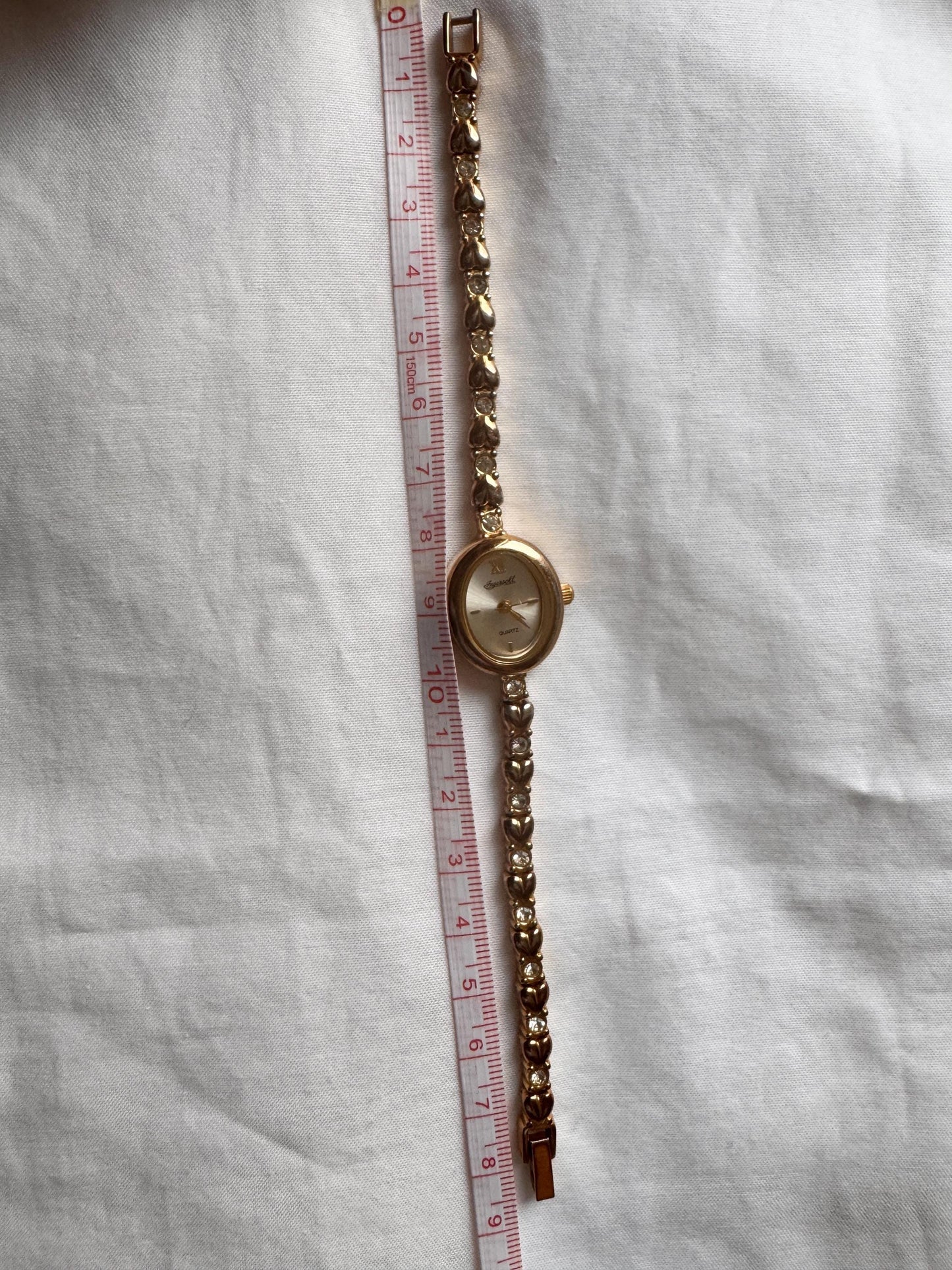 Dainty Bracelet Watch; Vintage Heart Detailed Stone Watch