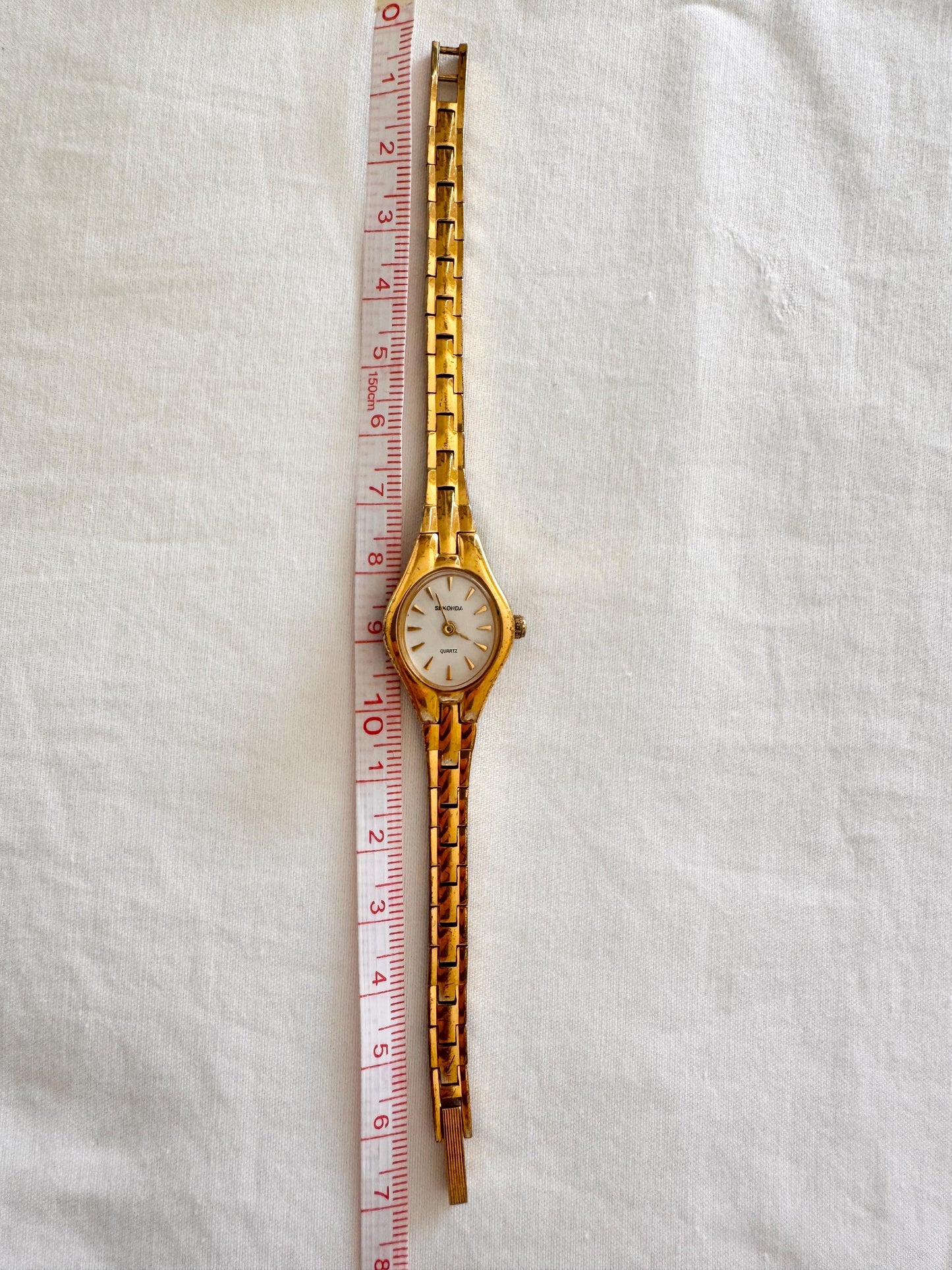 Gold Look Bracelet Watch; Vintage Square Watch