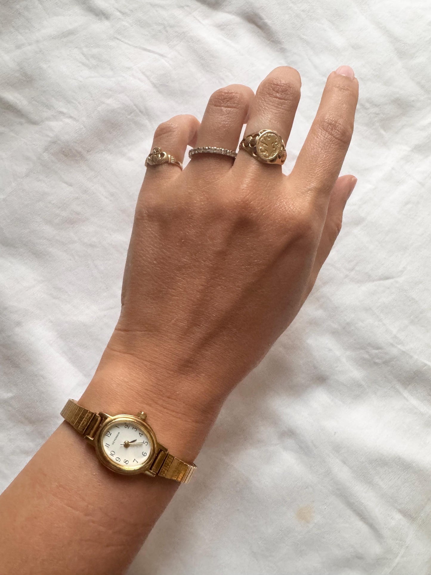 Vintage Elasticated Watch; Gold Tone Watch