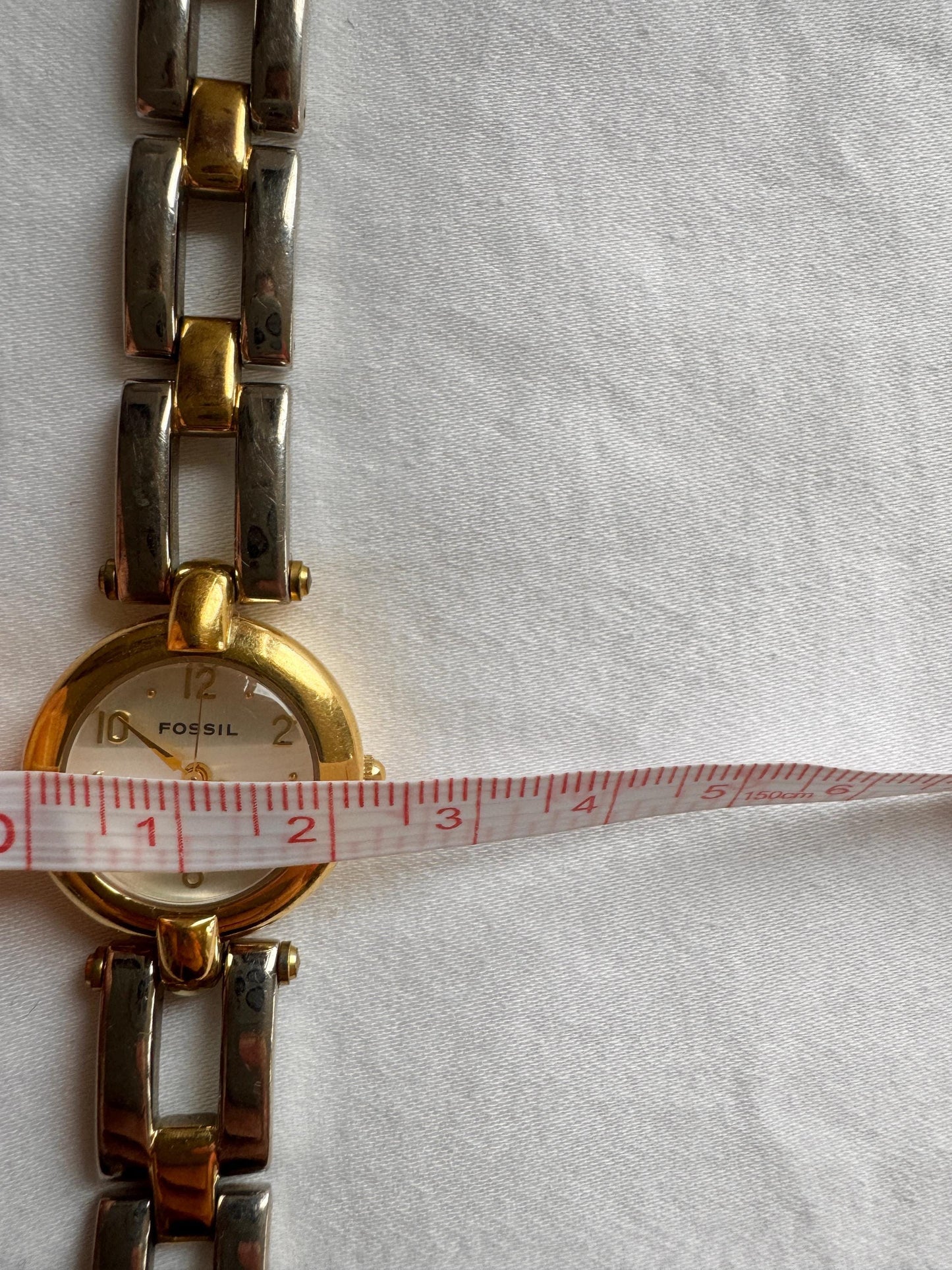 Chain Bracelet Watch; Vintage Gold Silver Stone Watch