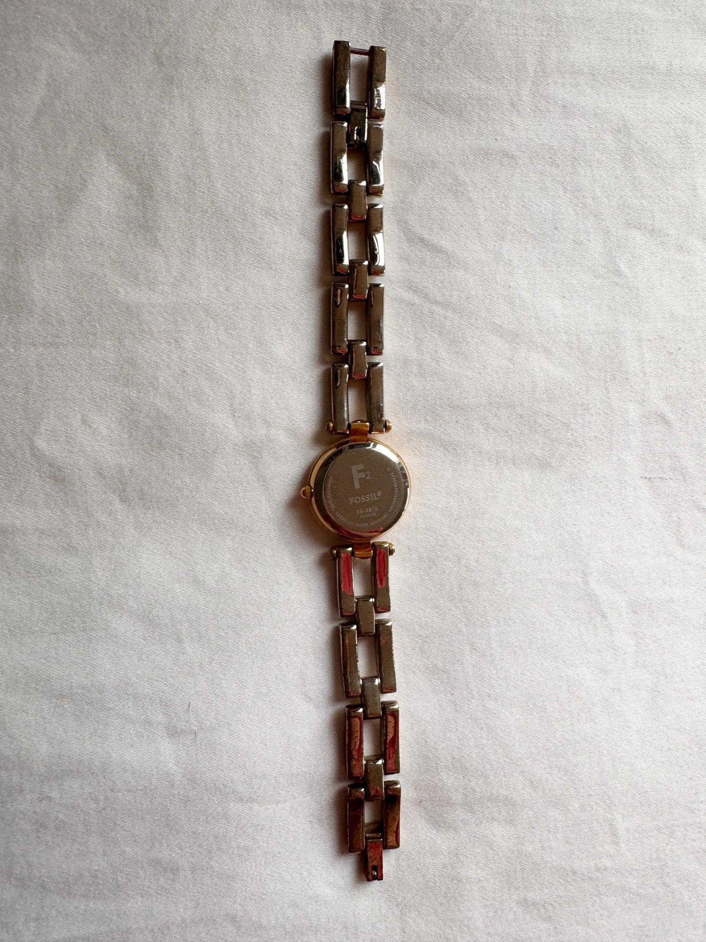 Chain Bracelet Watch; Vintage Gold Silver Stone Watch