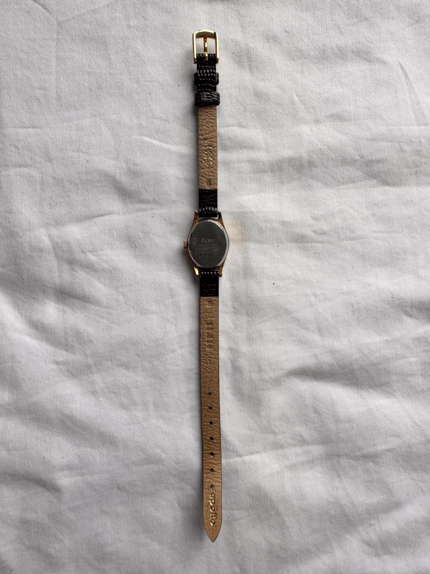 Vintage Leather Watch; Oval Vintage Watch