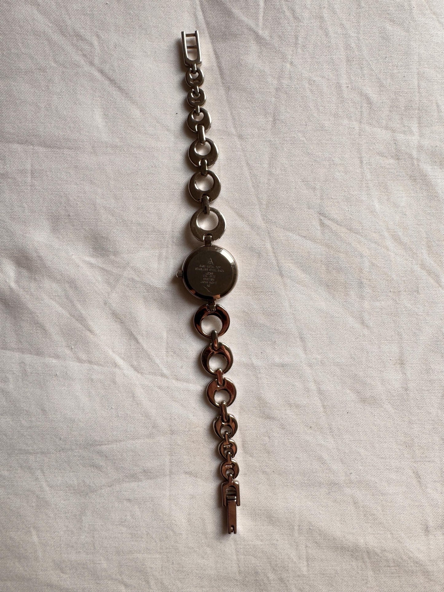 Dainty Bracelet Watch; Vintage Silver Tone Watch