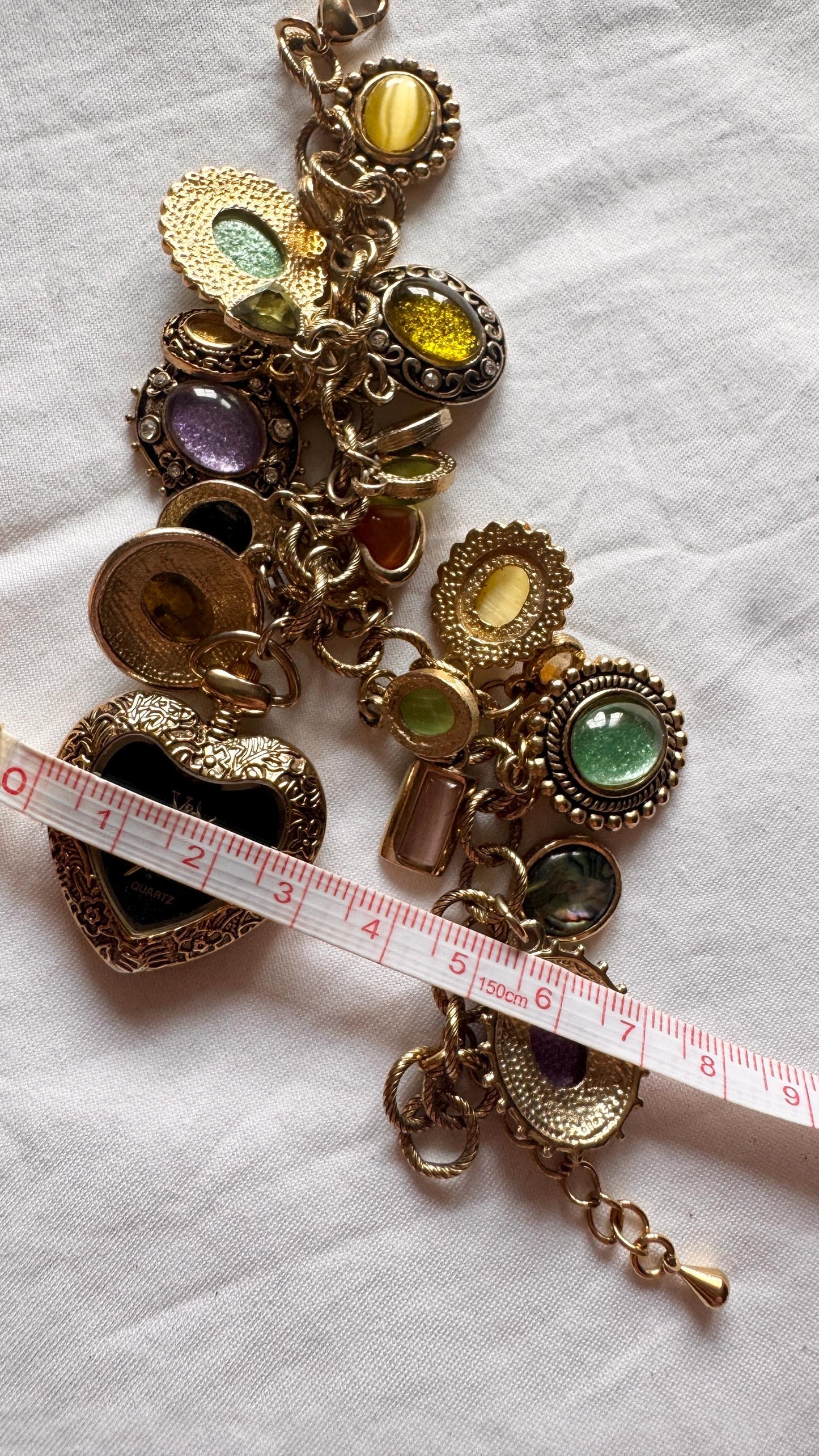 Charm Heart Bracelet Watch; Victoria Albert Chain Watch