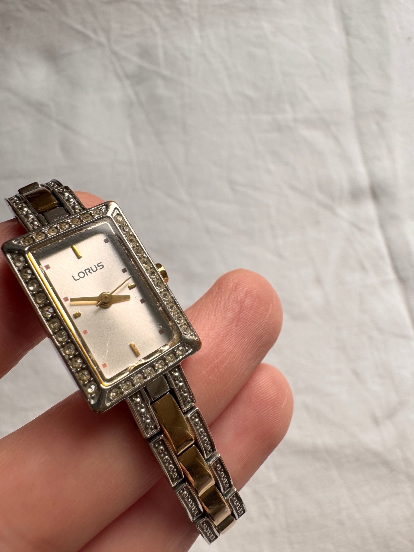 Vintage Stone Watch; Bracelet Silver Watch