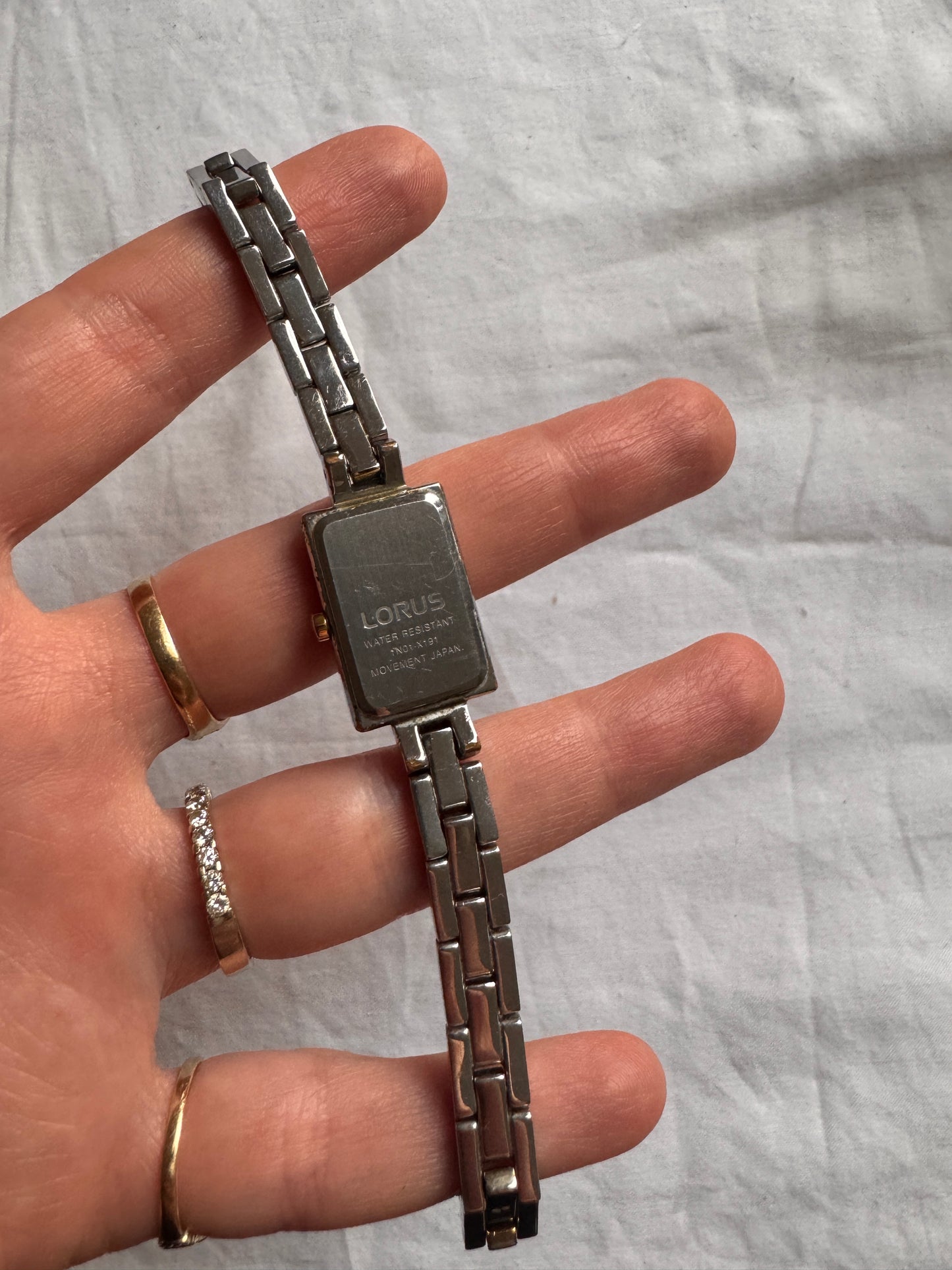 Vintage Stone Watch; Bracelet Silver Watch