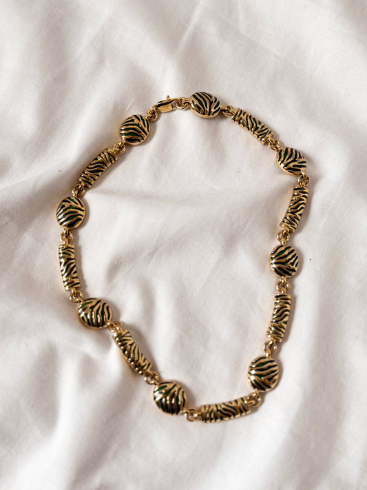 Vintage Zebra Detailed Necklace