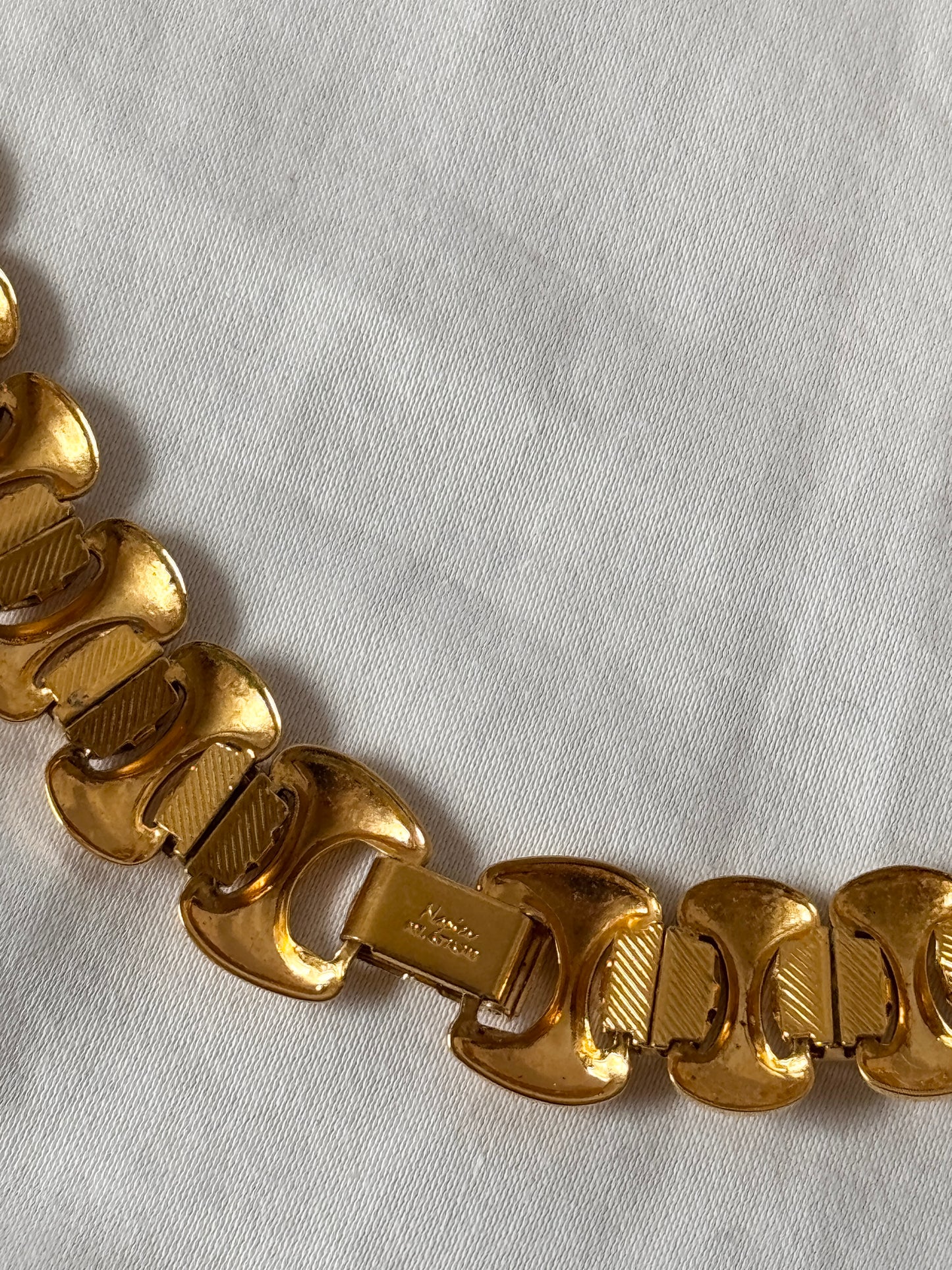 Vintage Braided Necklace; Stone Detailed Necklace